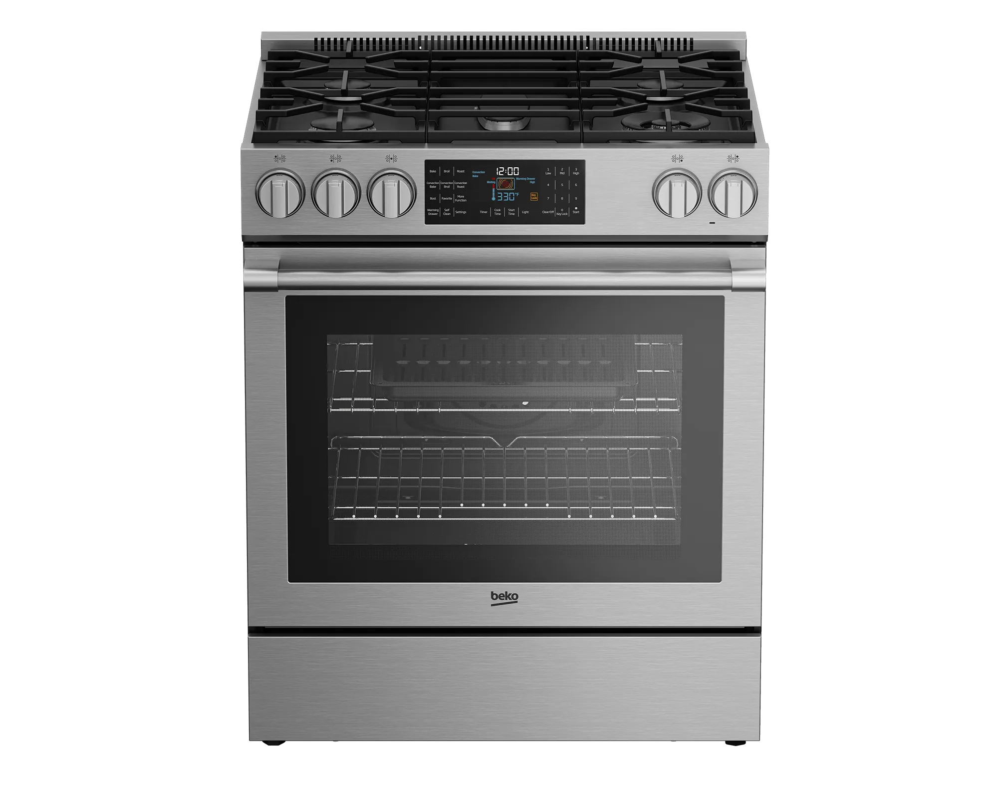 Beko SLGR30532SS 30 Stainless Steel Slide-In Gas Range