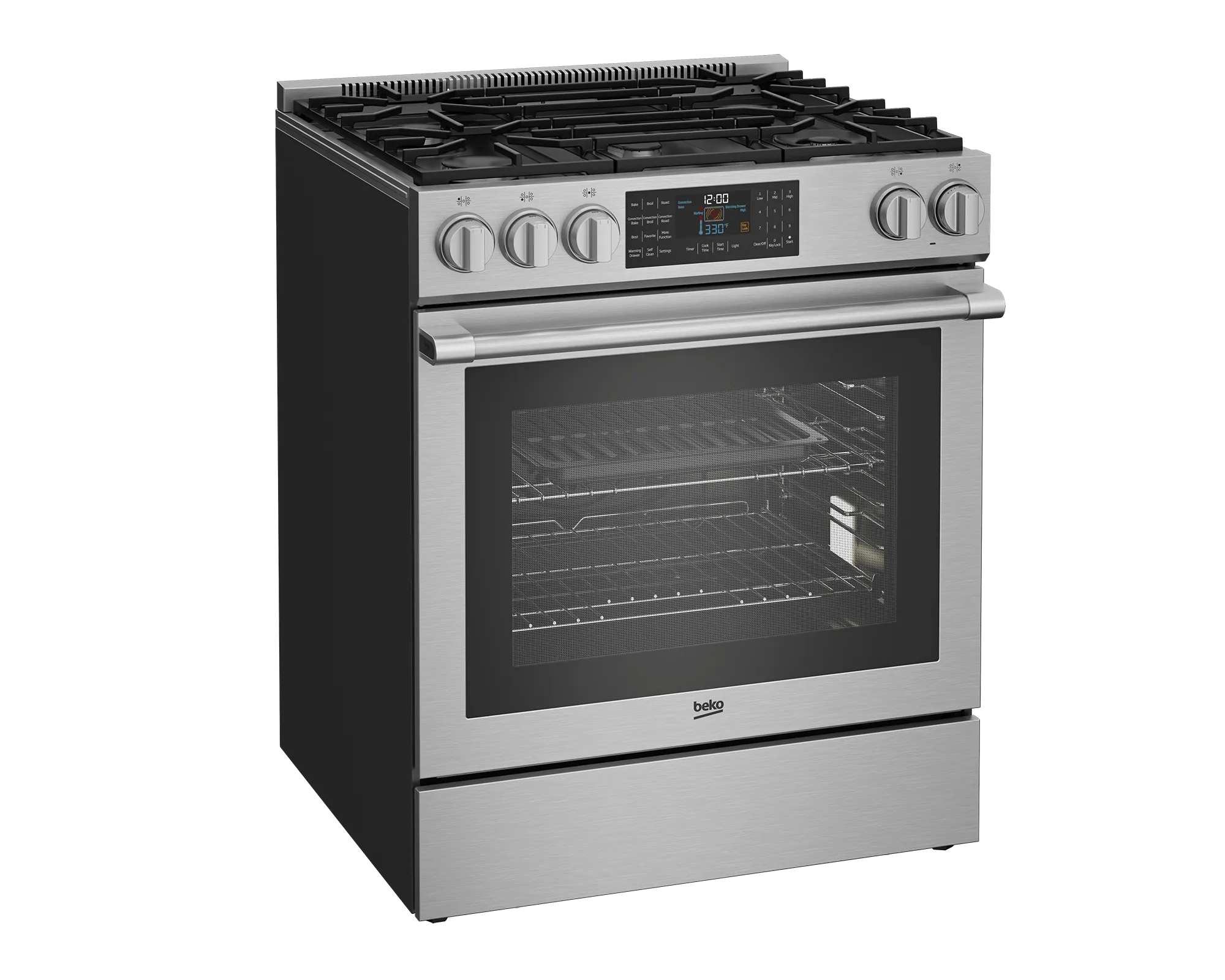 Beko SLGR30532SS 30 Stainless Steel Slide-In Gas Range