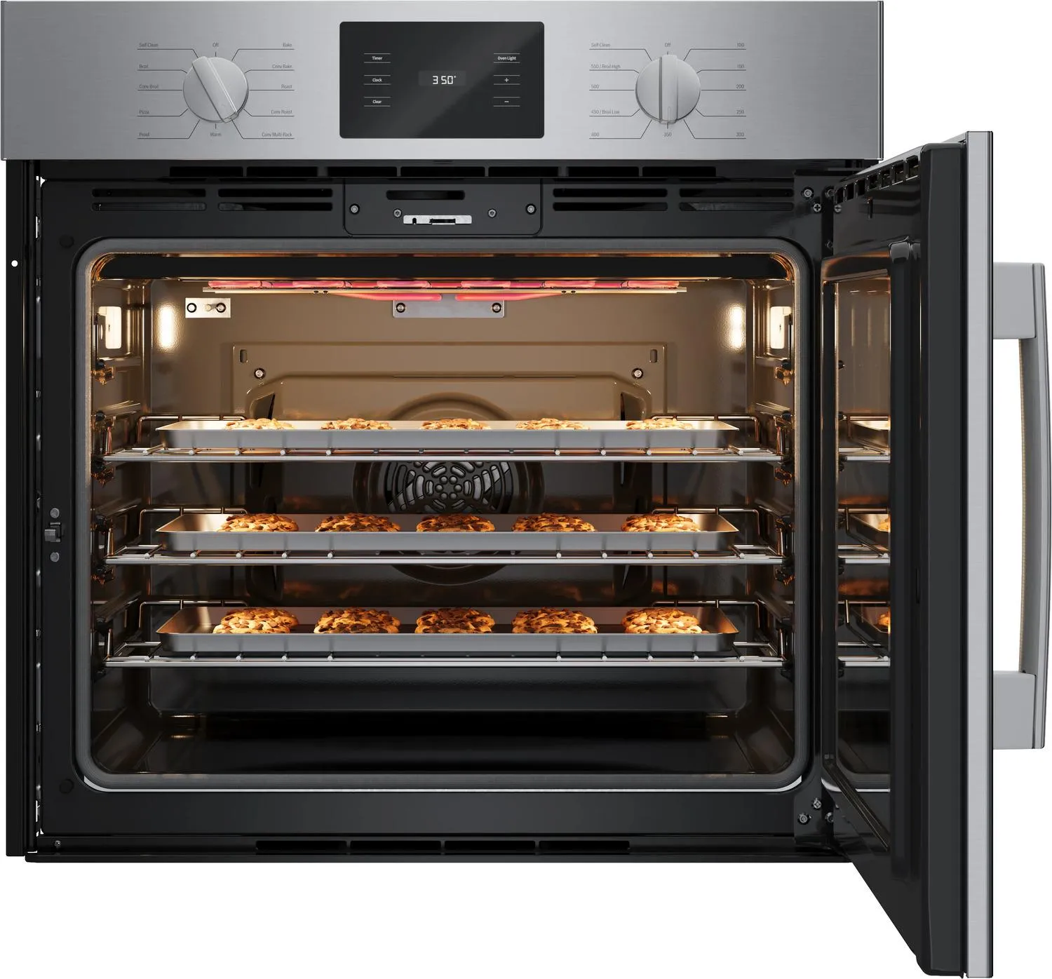 Bosch HBL5455RUC 500 Series Single Wall Oven 30 Right Sideopening Door. Stainless Steel