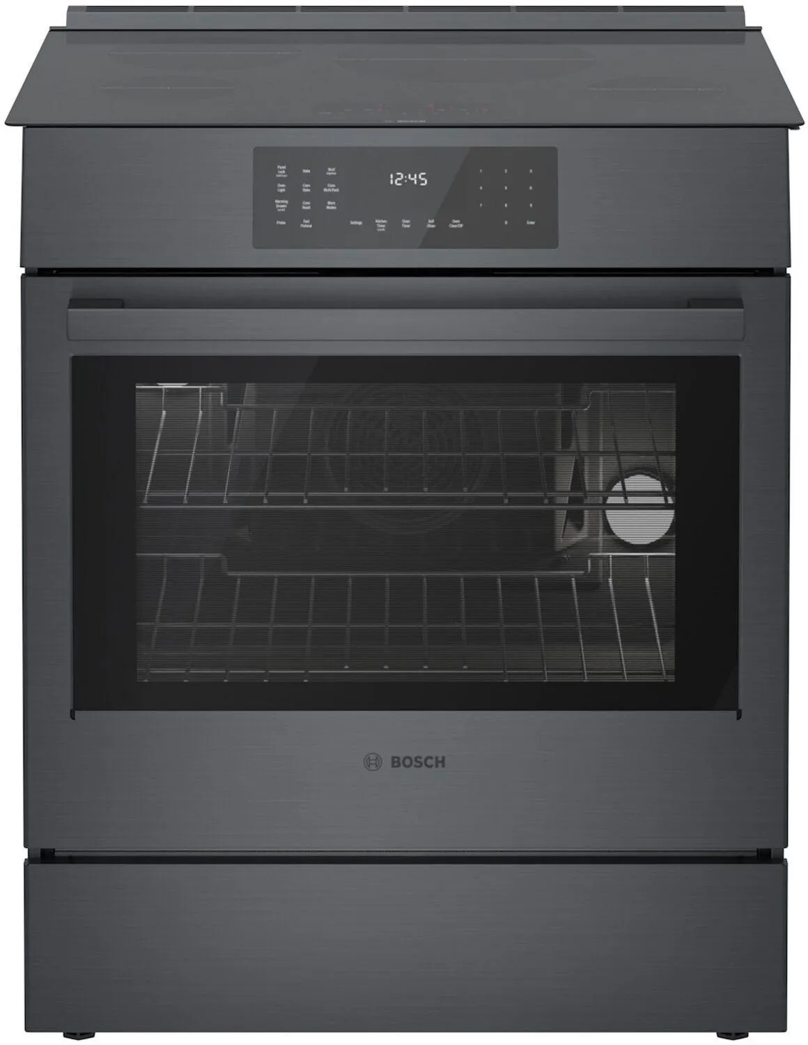 Bosch HII8047U 800 Series Induction Slide-In Range 30'' Black Stainless Steel Hii8047U