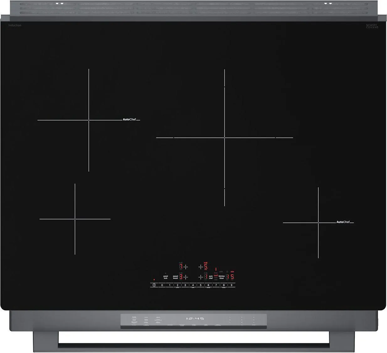 Bosch HII8047U 800 Series Induction Slide-In Range 30'' Black Stainless Steel Hii8047U