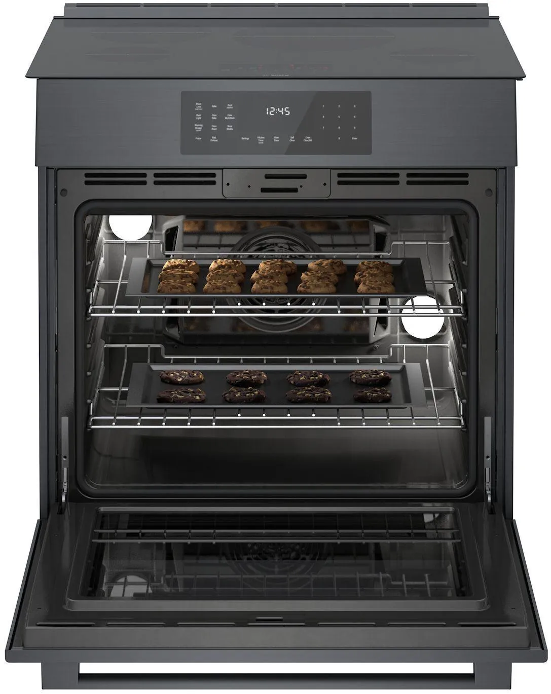 Bosch HII8047U 800 Series Induction Slide-In Range 30'' Black Stainless Steel Hii8047U