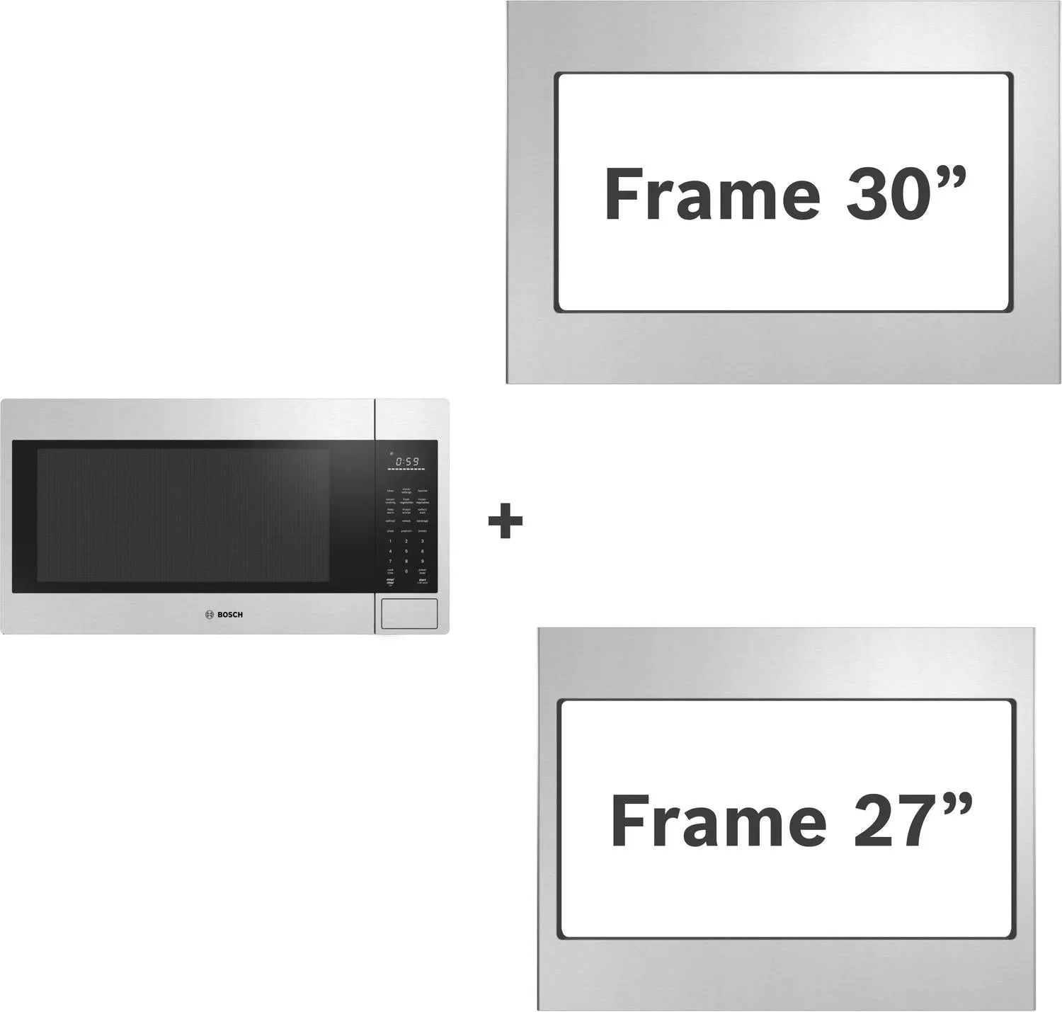 Bosch HMB30155UC 300 Series Built-In Microwave Oven 24 Left Sideopening Door. Stainless Steel