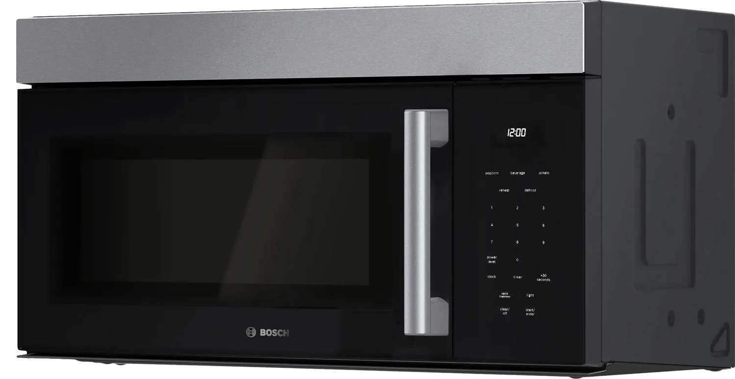 Bosch HMV1055U 100 Series Over-The-Range Microwave 30 Left Sideopening Door. Stainless Steel