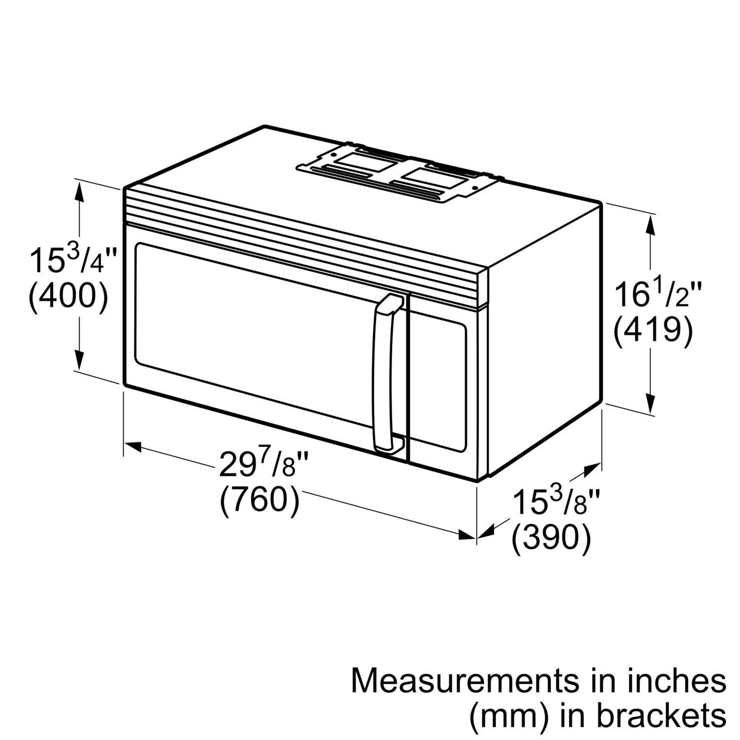 Bosch HMV3054U 300 Series Over-The-Range Microwave 30 Left Sideopening Door. Stainless Steel Hmv3054U