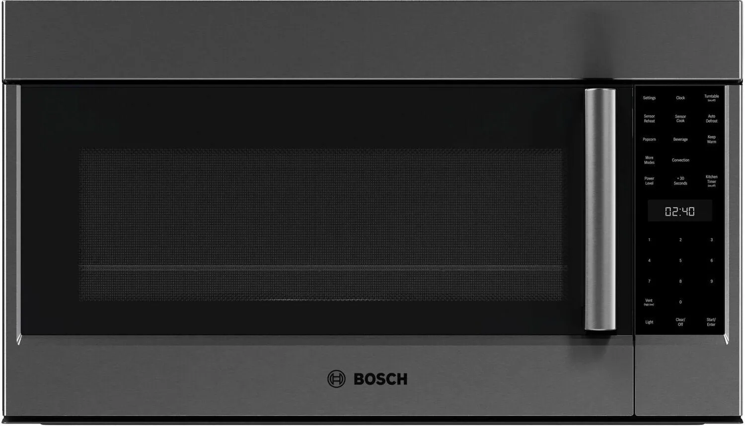 Bosch HMV8045U 800 Series Over-The-Range Microwave 30 Left Sideopening Door. Black Stainless Steel Hmv8045U