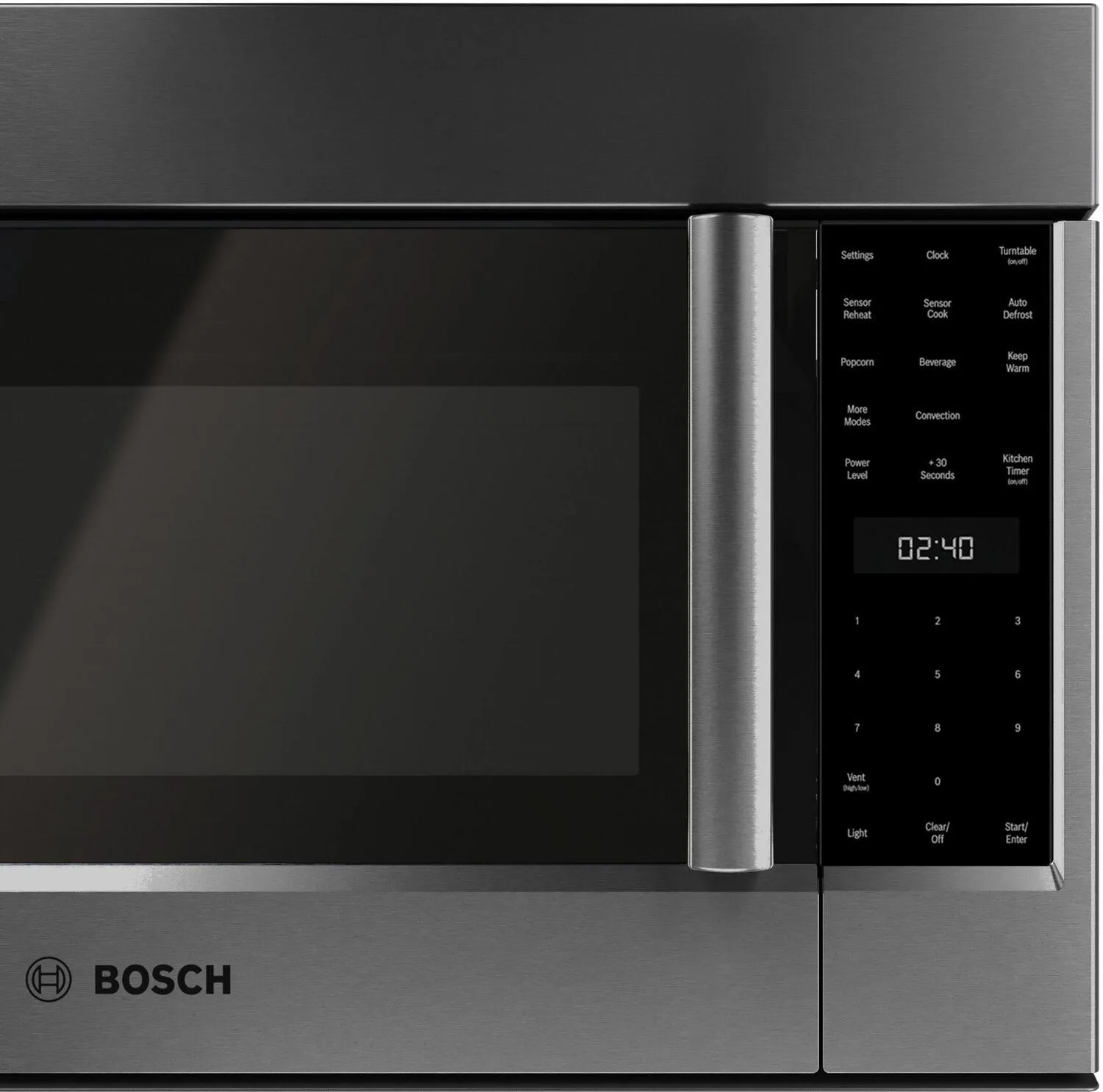 Bosch HMV8045U 800 Series Over-The-Range Microwave 30 Left Sideopening Door. Black Stainless Steel Hmv8045U