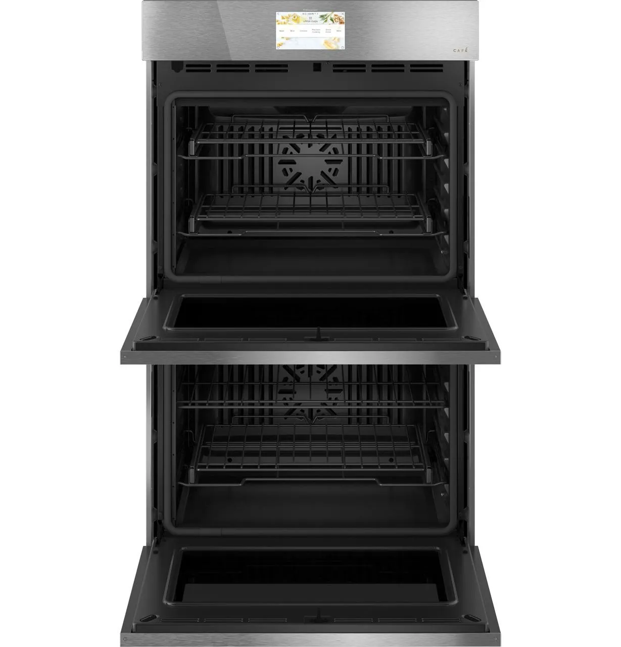 Cafe CTD90DM2NS5 Caf&#8482; Minimal Series 30 Smart Built-In Convection Double Wall Oven In Platinum Glass