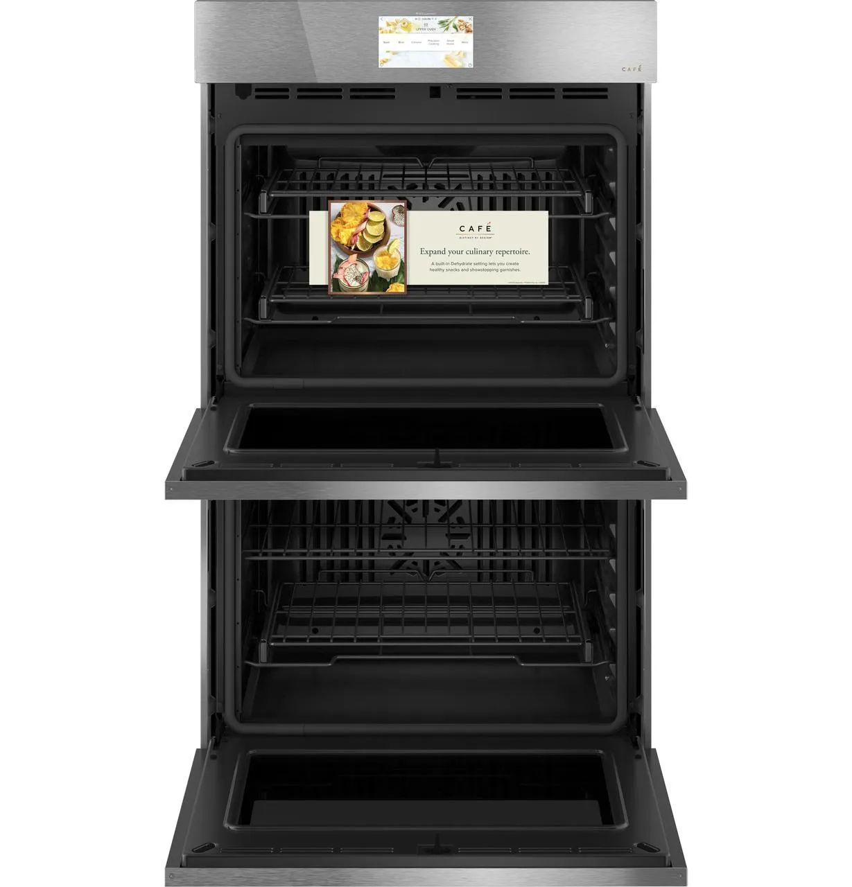 Cafe CTD90DM2NS5 Caf&#8482; Minimal Series 30 Smart Built-In Convection Double Wall Oven In Platinum Glass