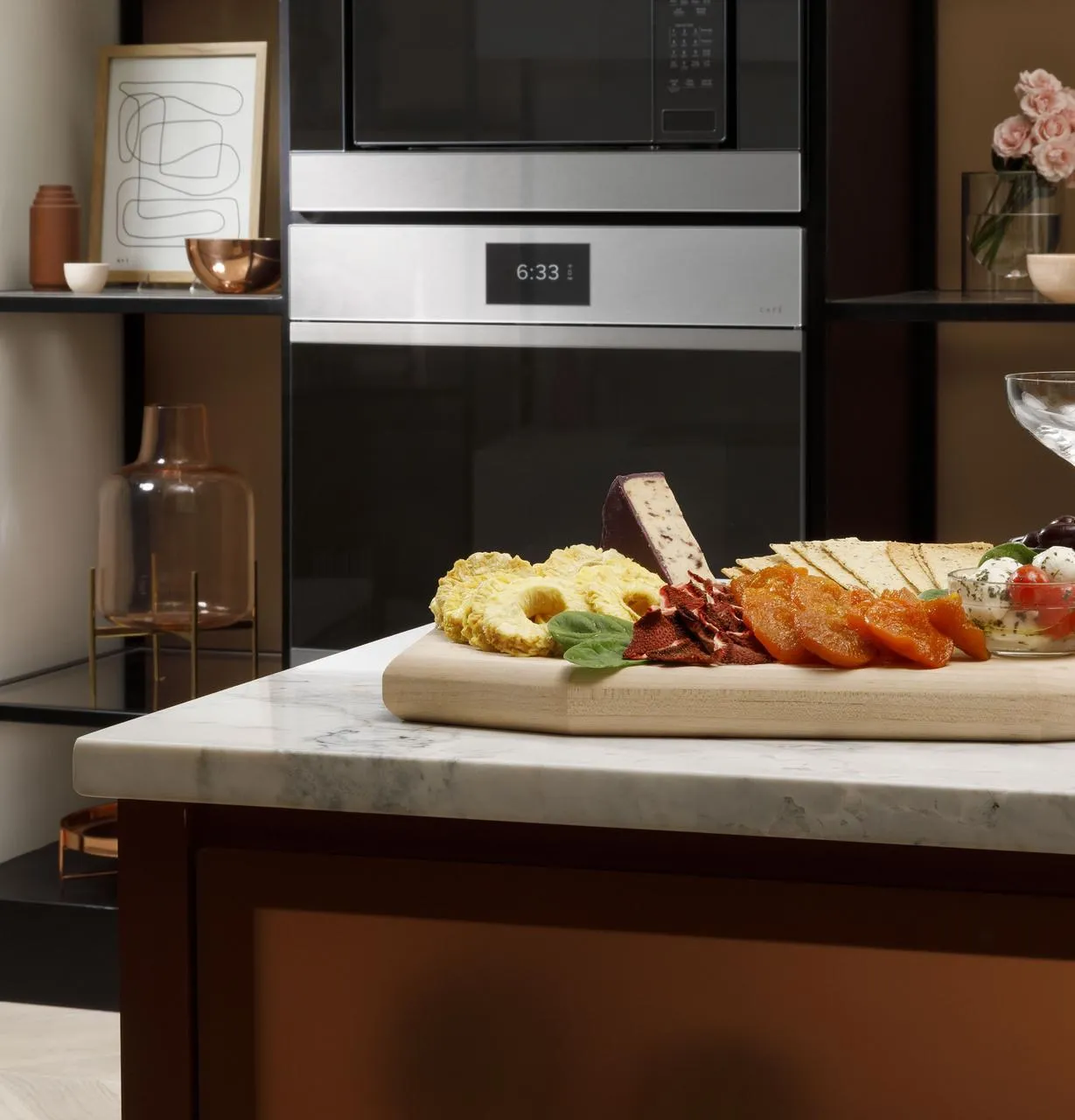Cafe CTD90DM2NS5 Caf&#8482; Minimal Series 30 Smart Built-In Convection Double Wall Oven In Platinum Glass