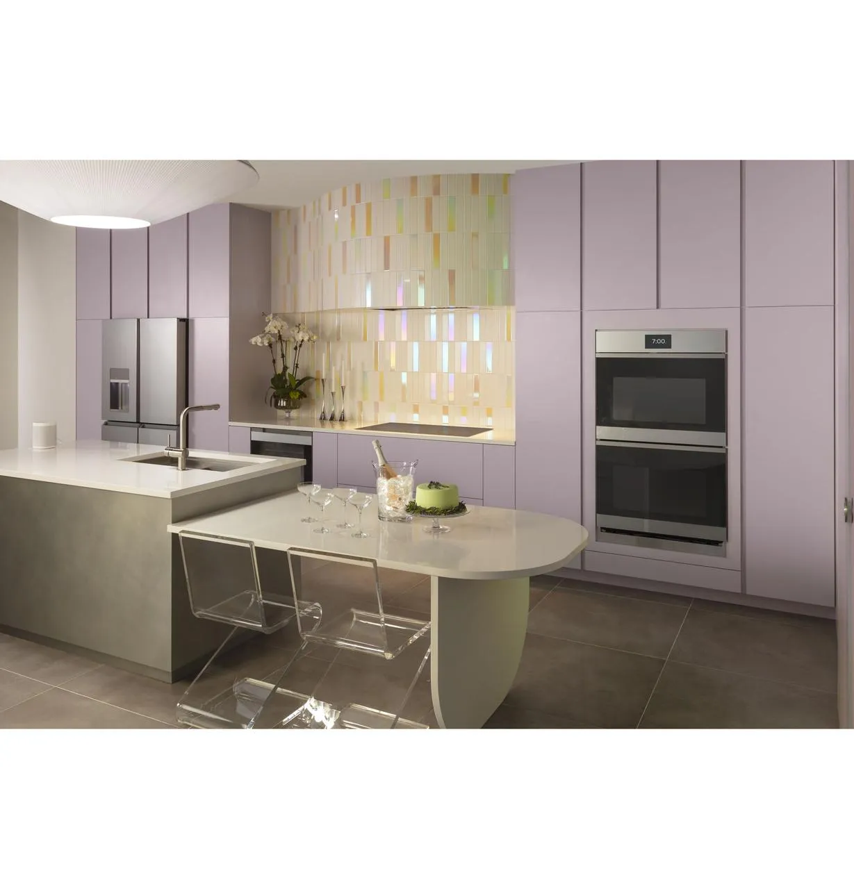 Cafe CTD90DM2NS5 Caf&#8482; Minimal Series 30 Smart Built-In Convection Double Wall Oven In Platinum Glass