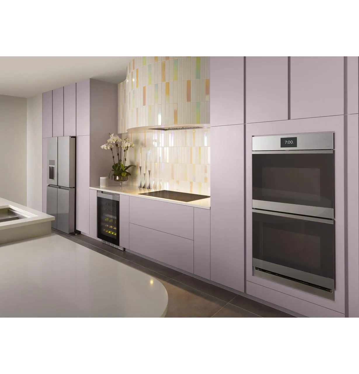 Cafe CTD90DM2NS5 Caf&#8482; Minimal Series 30 Smart Built-In Convection Double Wall Oven In Platinum Glass