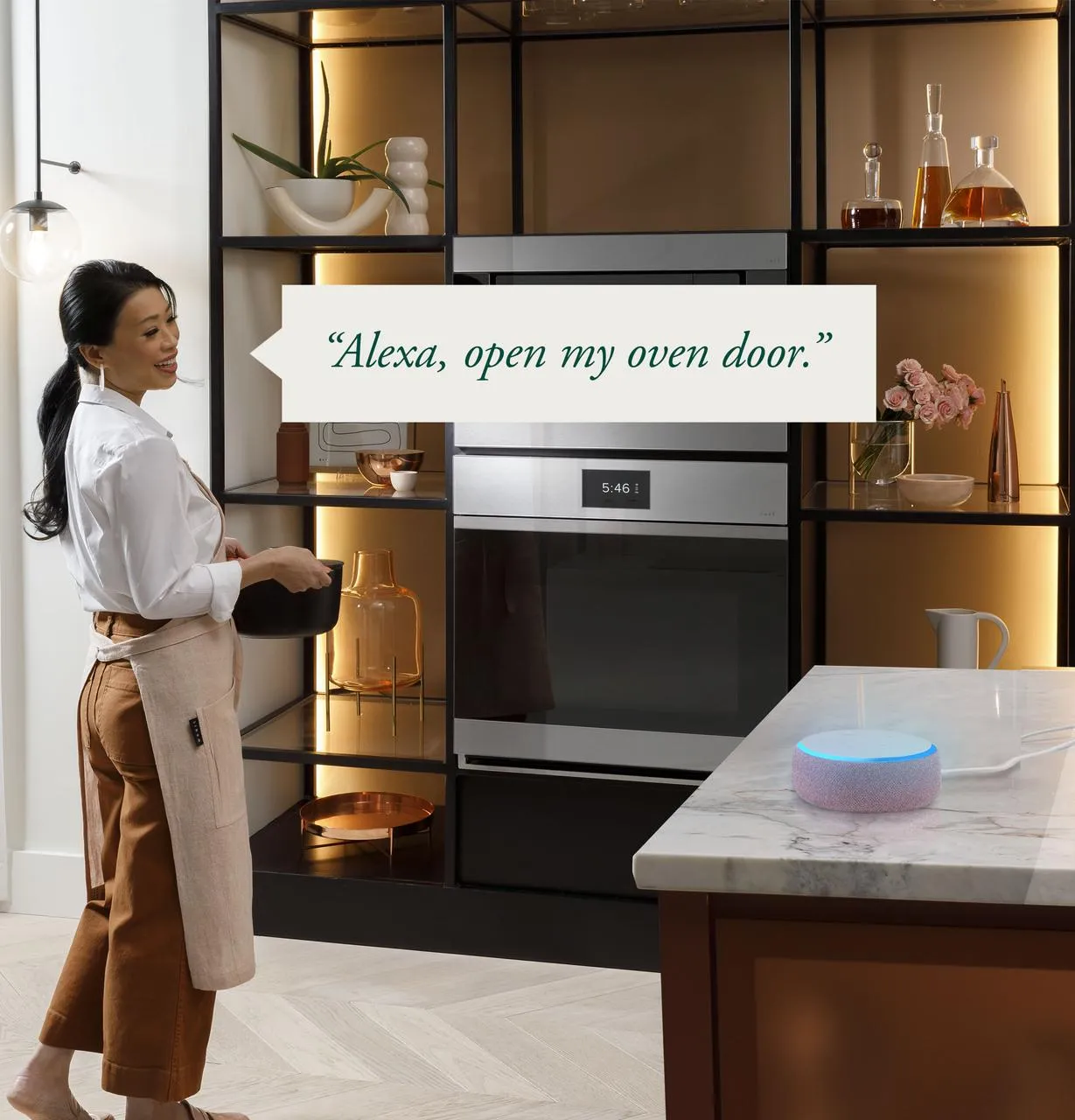 Cafe CTD90DM2NS5 Caf&#8482; Minimal Series 30 Smart Built-In Convection Double Wall Oven In Platinum Glass
