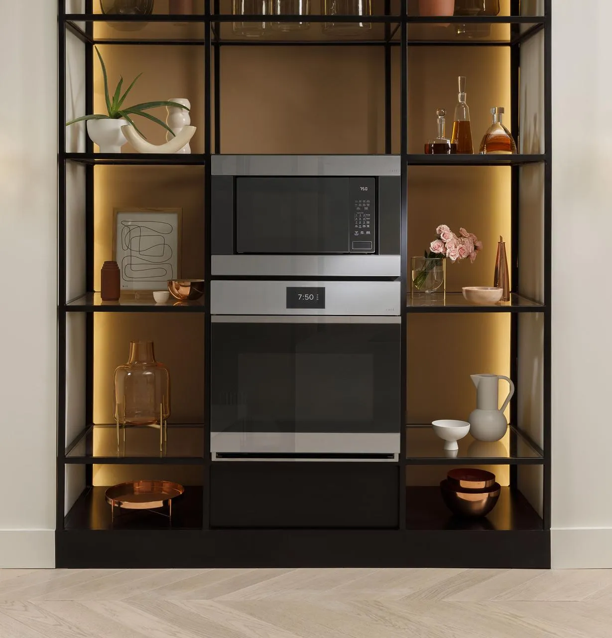 Cafe CTS90DM2NS5 Caf&#8482; Minimal Series 30 Smart Built-In Convection Single Wall Oven In Platinum Glass