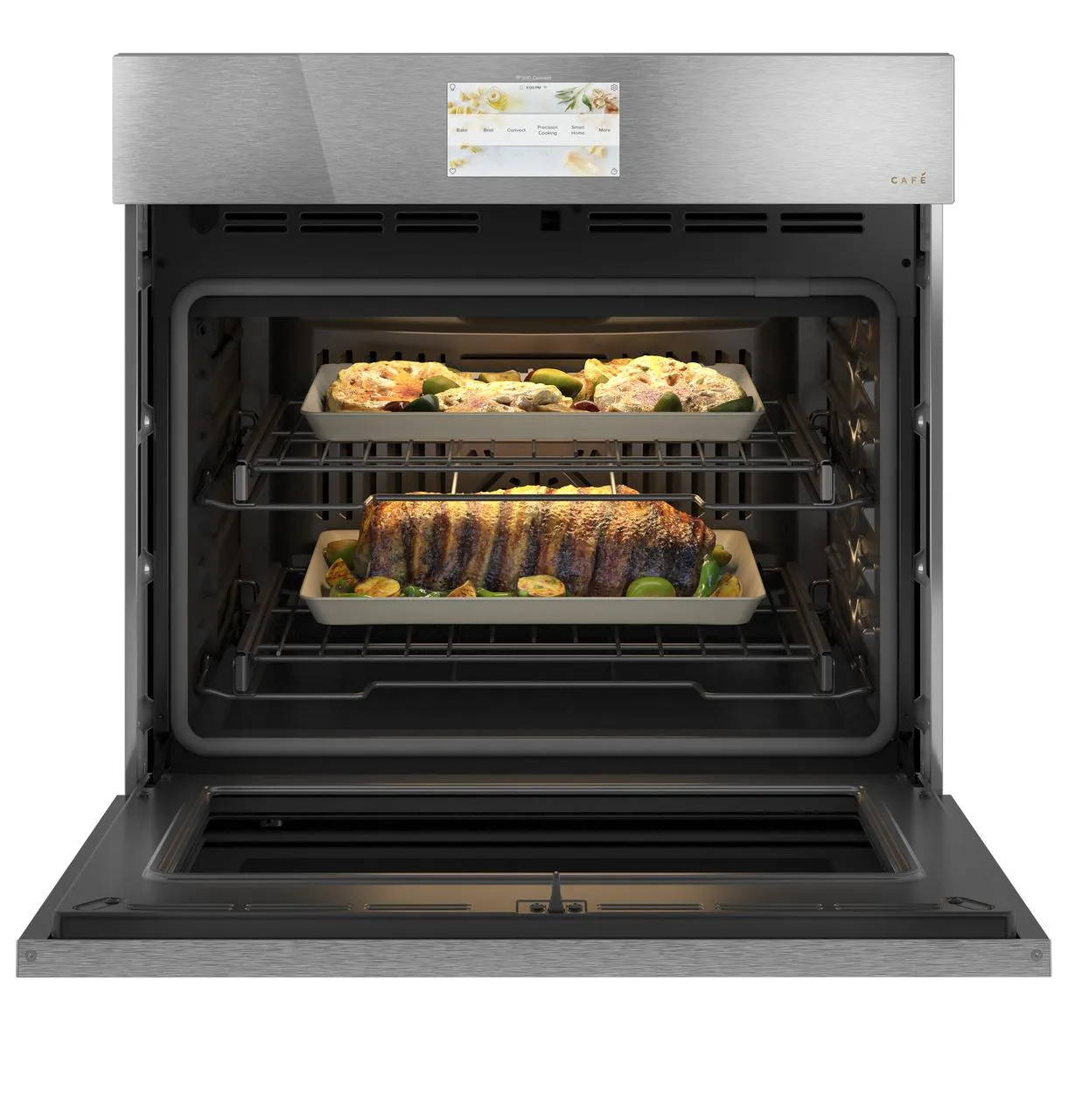 Cafe CTS90DM2NS5 Caf&#8482; Minimal Series 30 Smart Built-In Convection Single Wall Oven In Platinum Glass