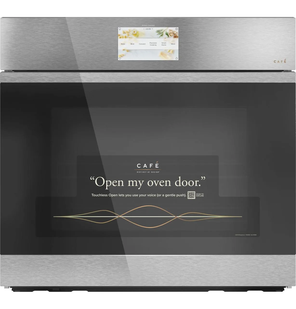 Cafe CTS90DM2NS5 Caf&#8482; Minimal Series 30 Smart Built-In Convection Single Wall Oven In Platinum Glass
