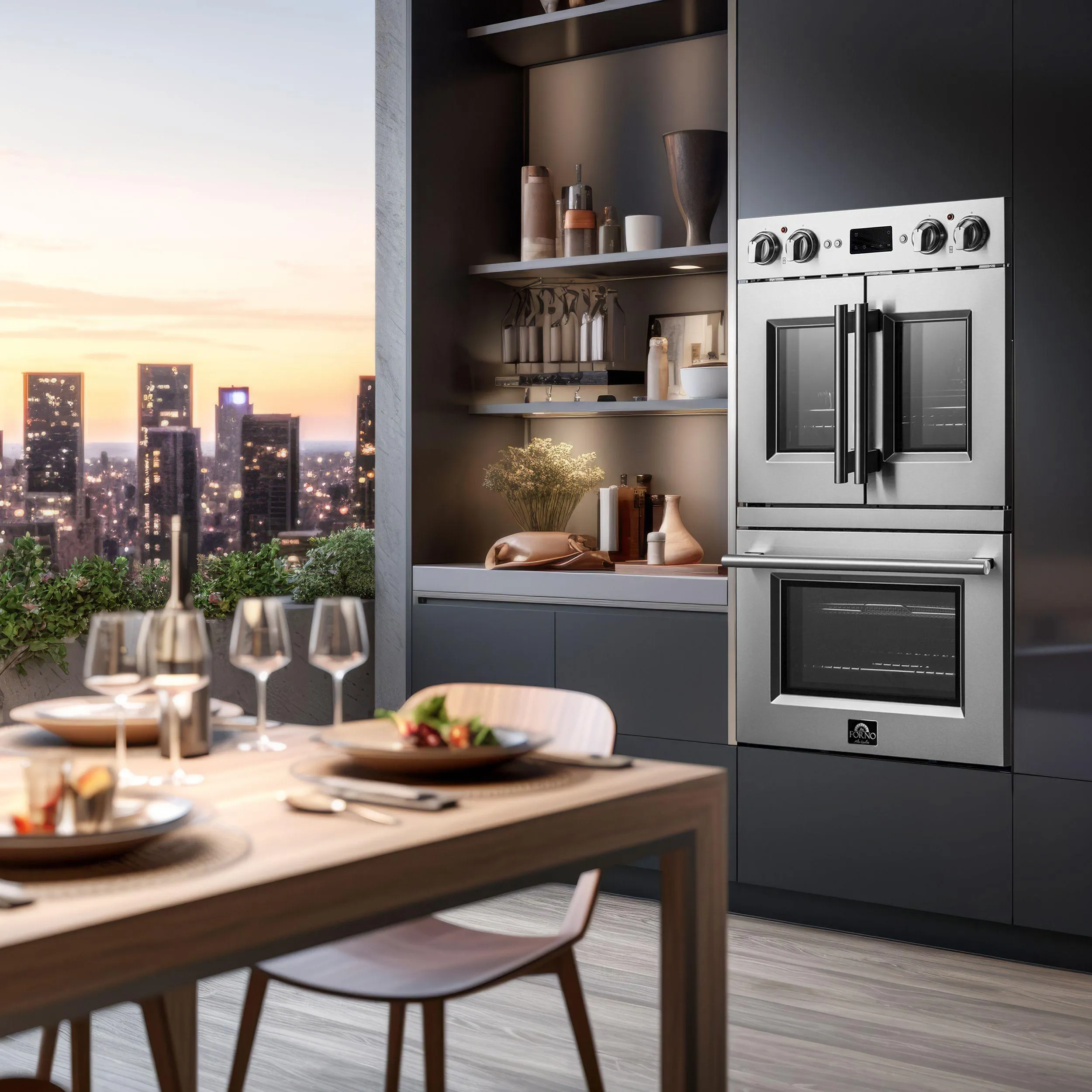 Forno FBOEL138830 Gallico 30-Inch Electric French Door Double Oven