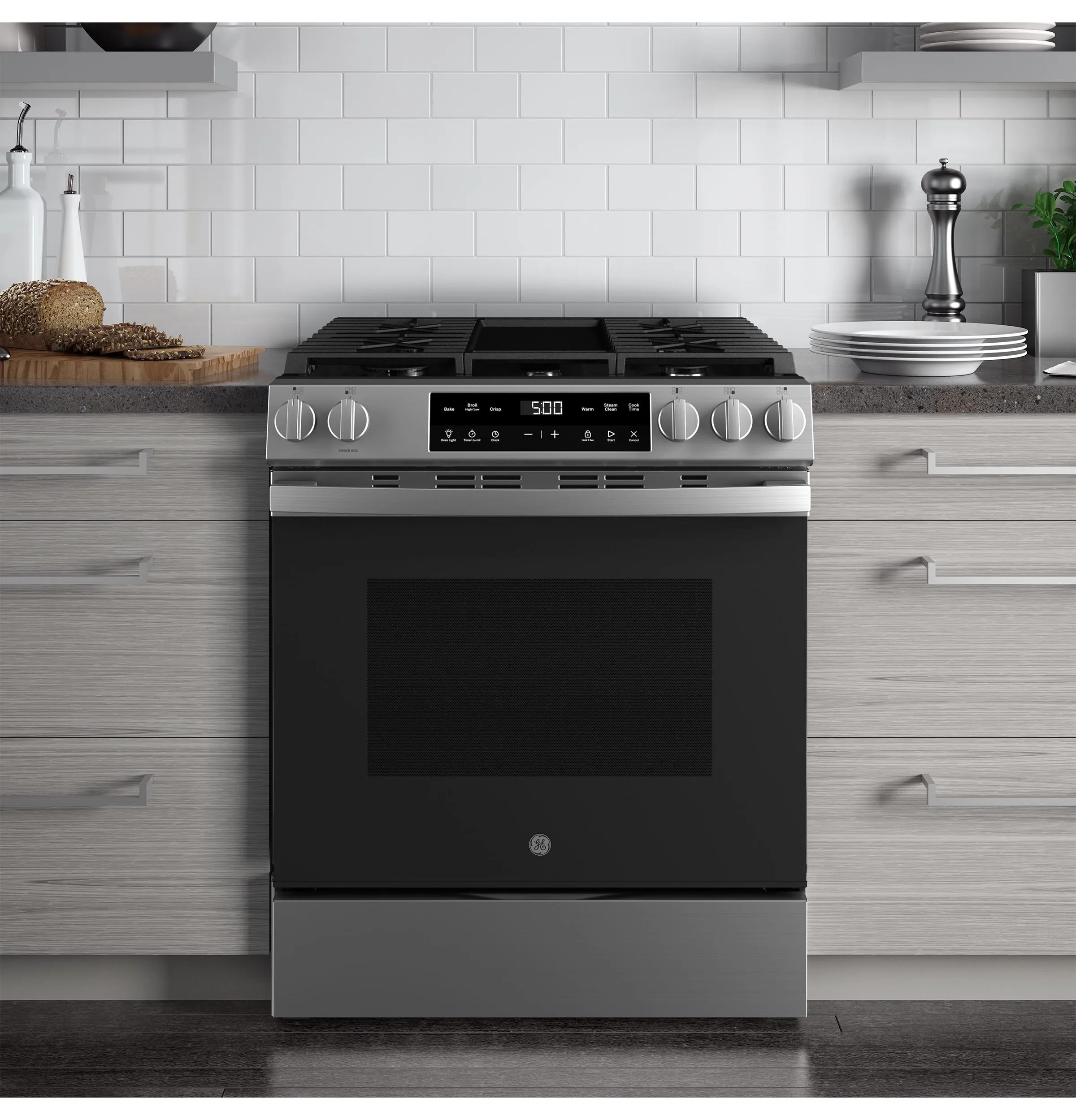 Ge Appliances GGS500SVSS Ge 30 Slide-In Front Control Gas Range With Crisp Mode