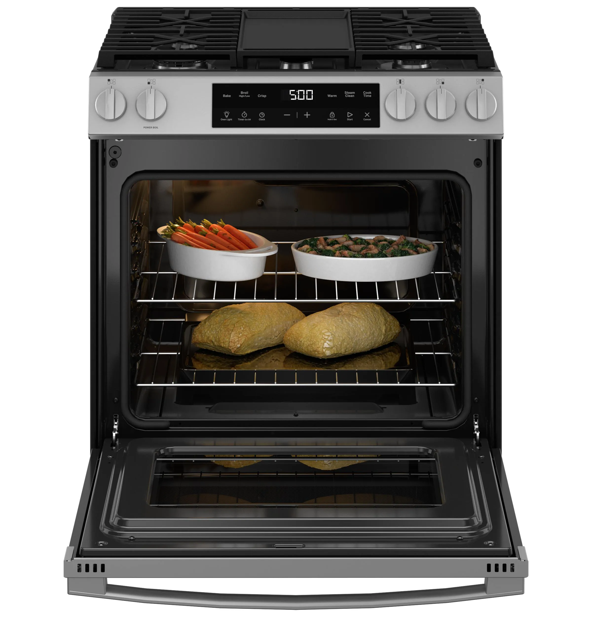 Ge Appliances GGS500SVSS Ge 30 Slide-In Front Control Gas Range With Crisp Mode