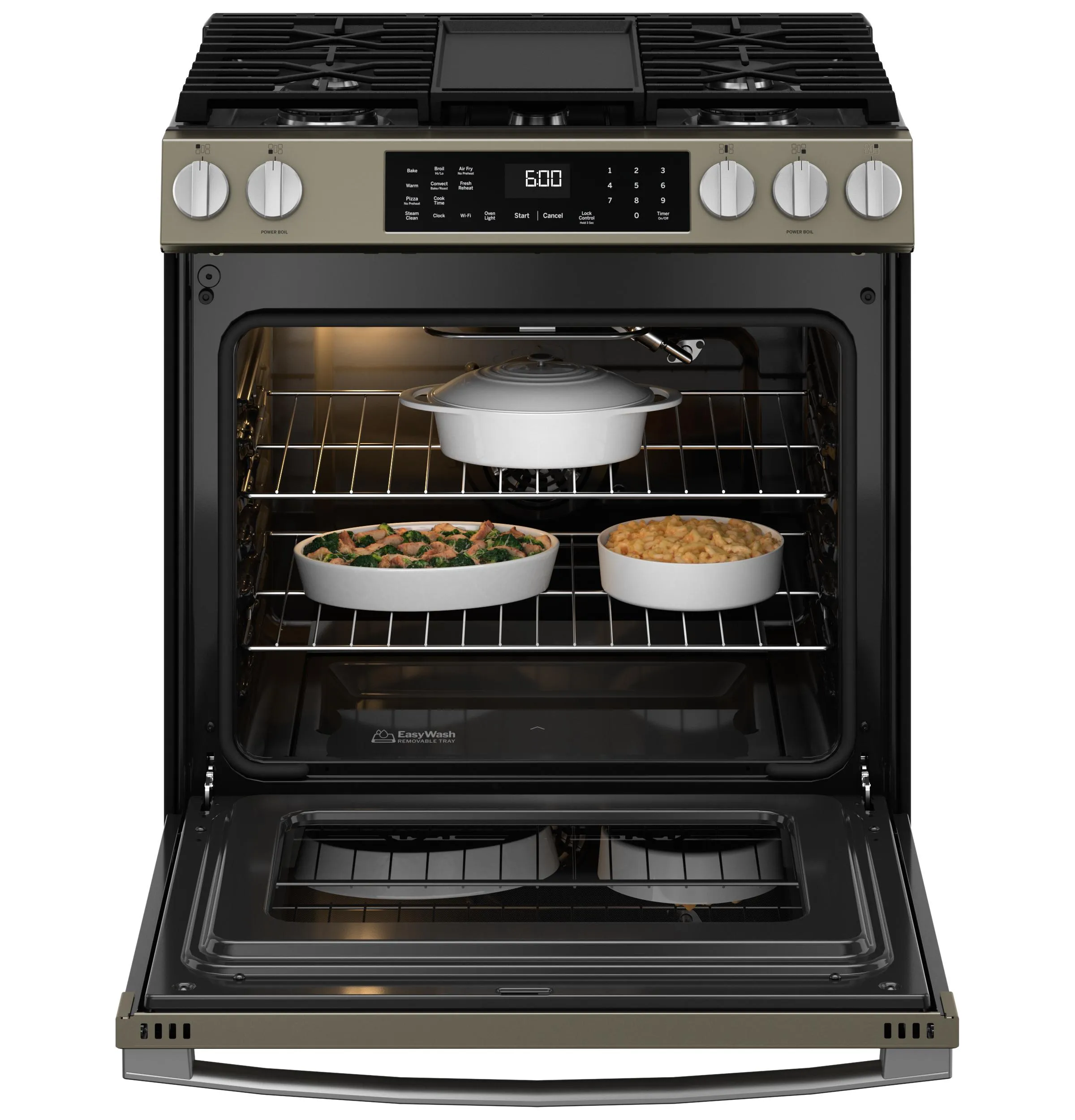 Ge Appliances GGS600AVES Ge 30 Slide-In Front-Control Convection Gas Range With No Preheat Air Fry And Easywash&#8482; Oven Tray