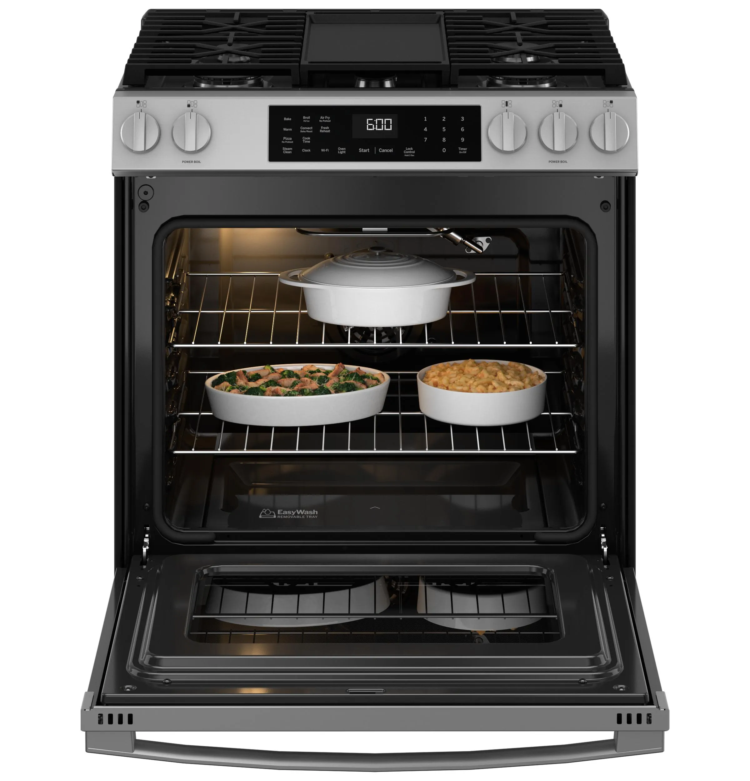 Ge Appliances GGS600AVFS Ge 30 Slide-In Front-Control Convection Gas Range With No Preheat Air Fry And Easywash&#8482; Oven Tray