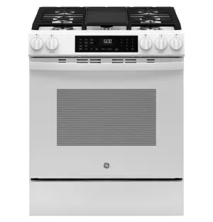 Ge Appliances GGS600AVWW Ge 30 Slide-In Front-Control Convection Gas Range With No Preheat Air Fry And Easywash&#8482; Oven Tray