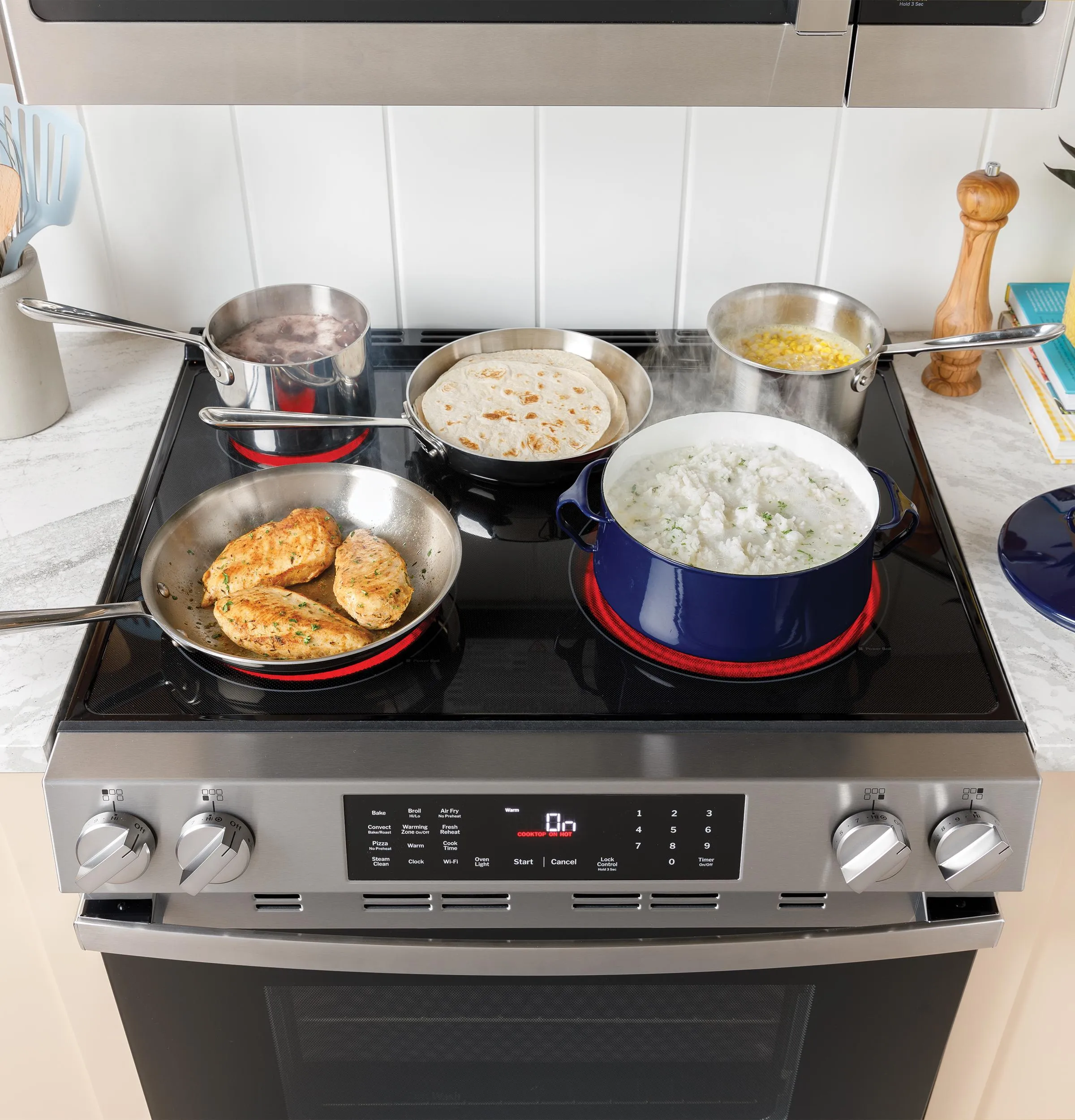 Ge Appliances GRS600AVFS Ge 30 Slide-In Electric Convection Range With No Preheat Air Fry And Easywash&#8482; Oven Tray