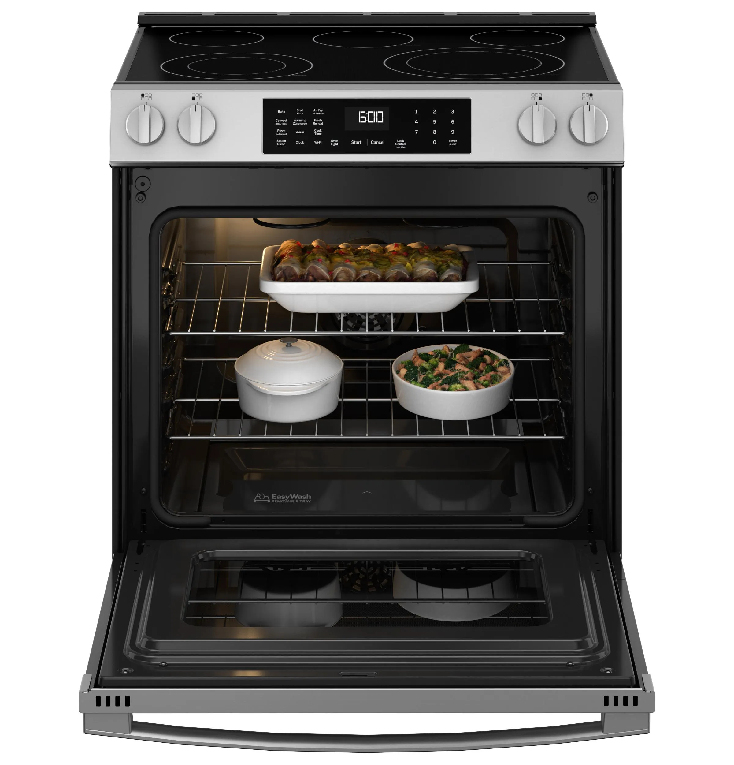 Ge Appliances GRS600AVFS Ge 30 Slide-In Electric Convection Range With No Preheat Air Fry And Easywash&#8482; Oven Tray