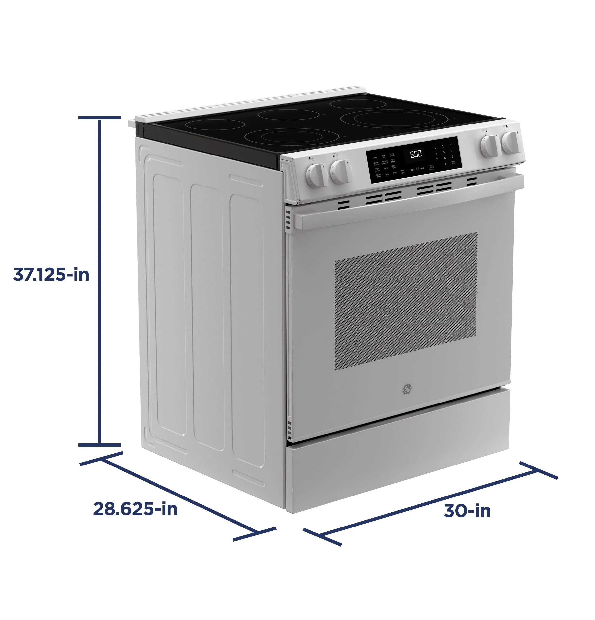 Ge Appliances GRS600AVWW Ge 30 Slide-In Electric Convection Range With No Preheat Air Fry And Easywash&#8482; Oven Tray