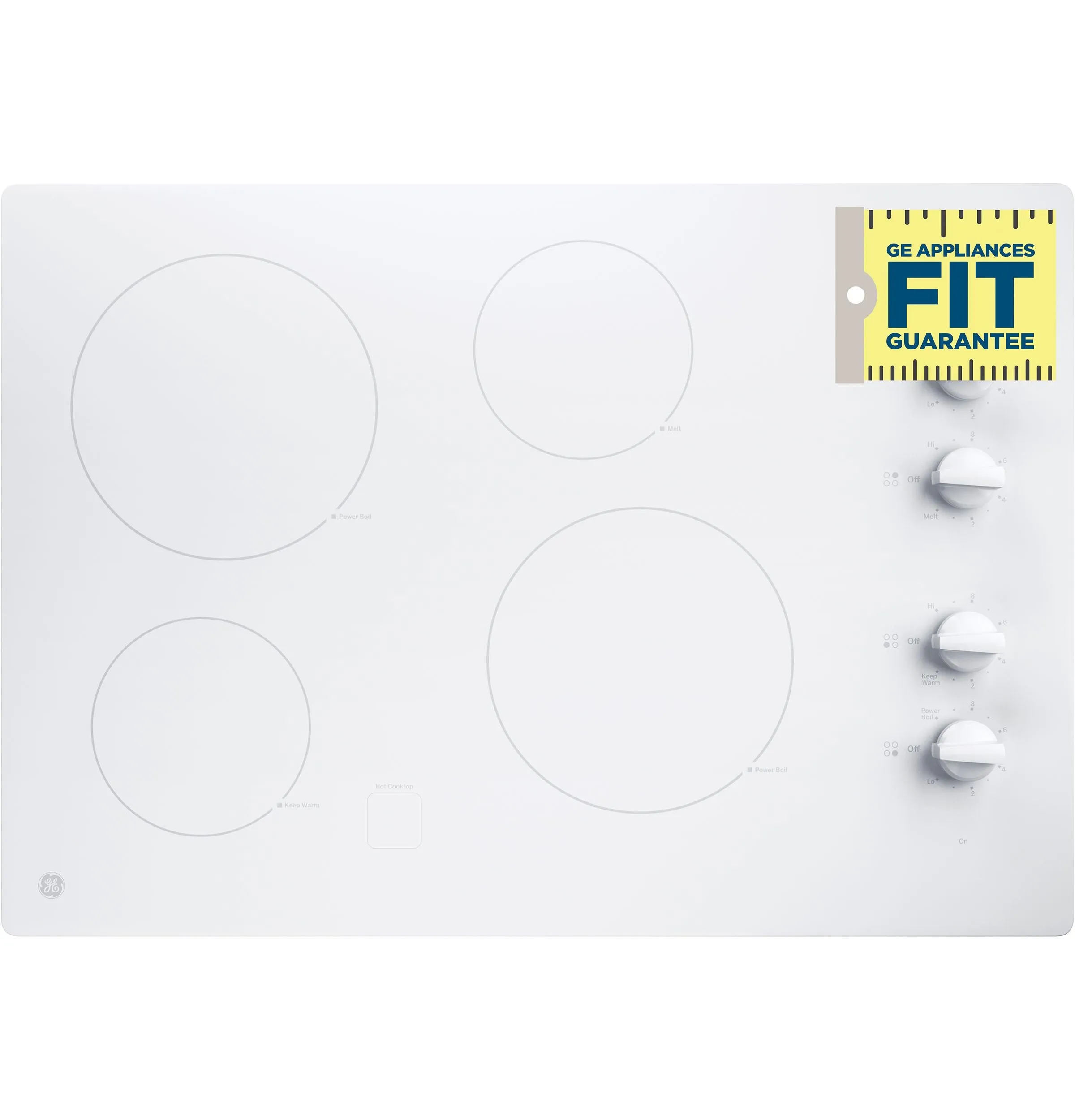 Ge Appliances JP3030TWWW Ge 30 Built-In Knob Control Electric Cooktop