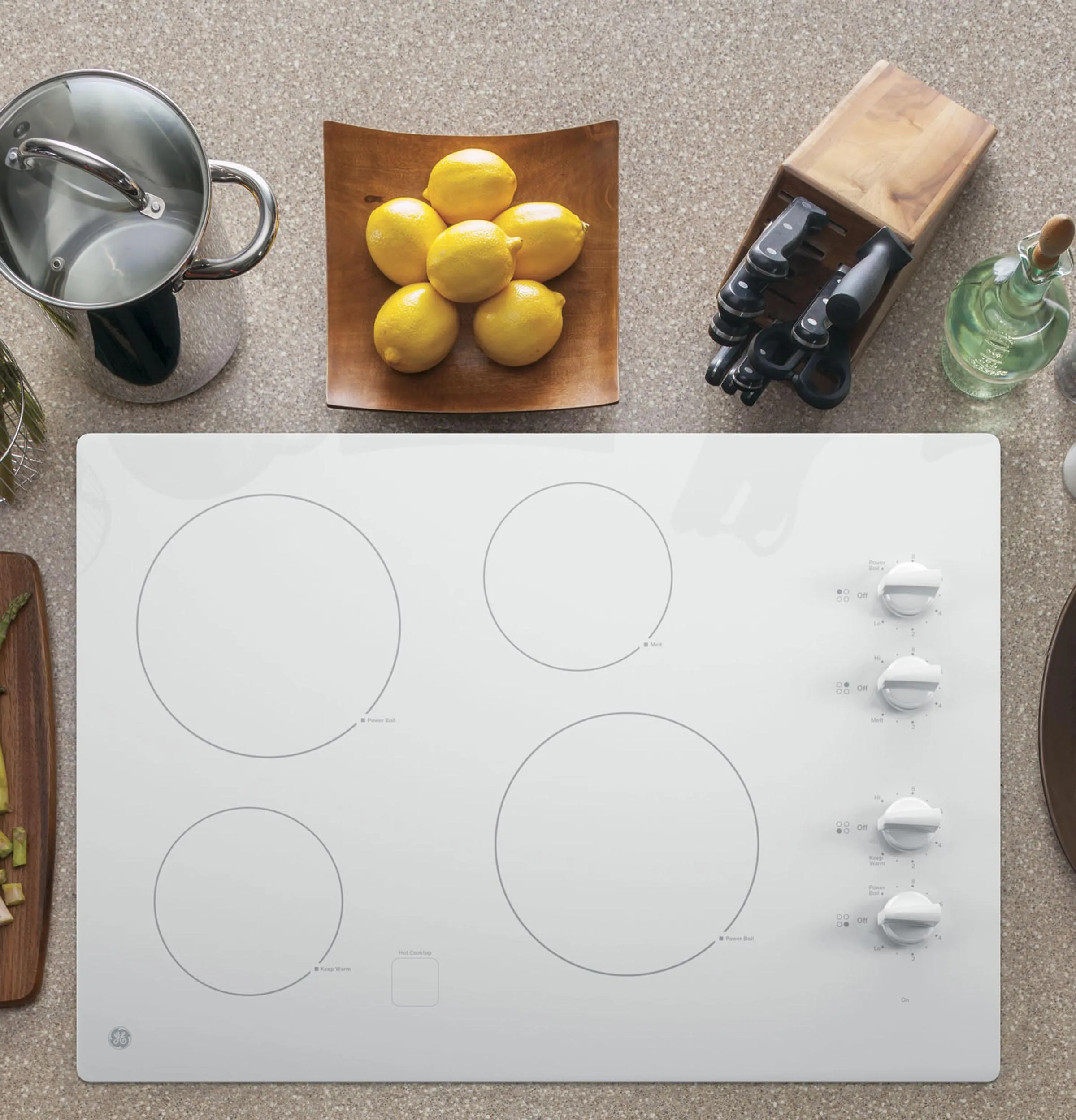 Ge Appliances JP3030TWWW Ge 30 Built-In Knob Control Electric Cooktop