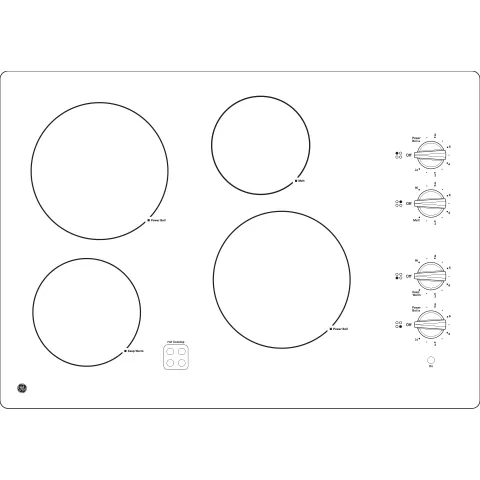 Ge Appliances JP3030TWWW Ge 30 Built-In Knob Control Electric Cooktop