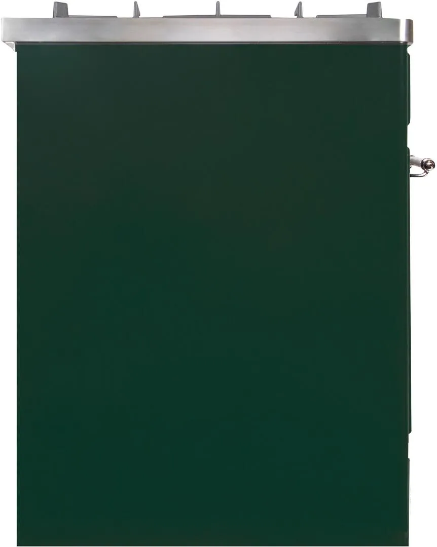 Ilve UM30DNE3EGCLP Majestic Ii 30 Inch Dual Fuel Liquid Propane Freestanding Range In Emerald Green With Chrome Trim