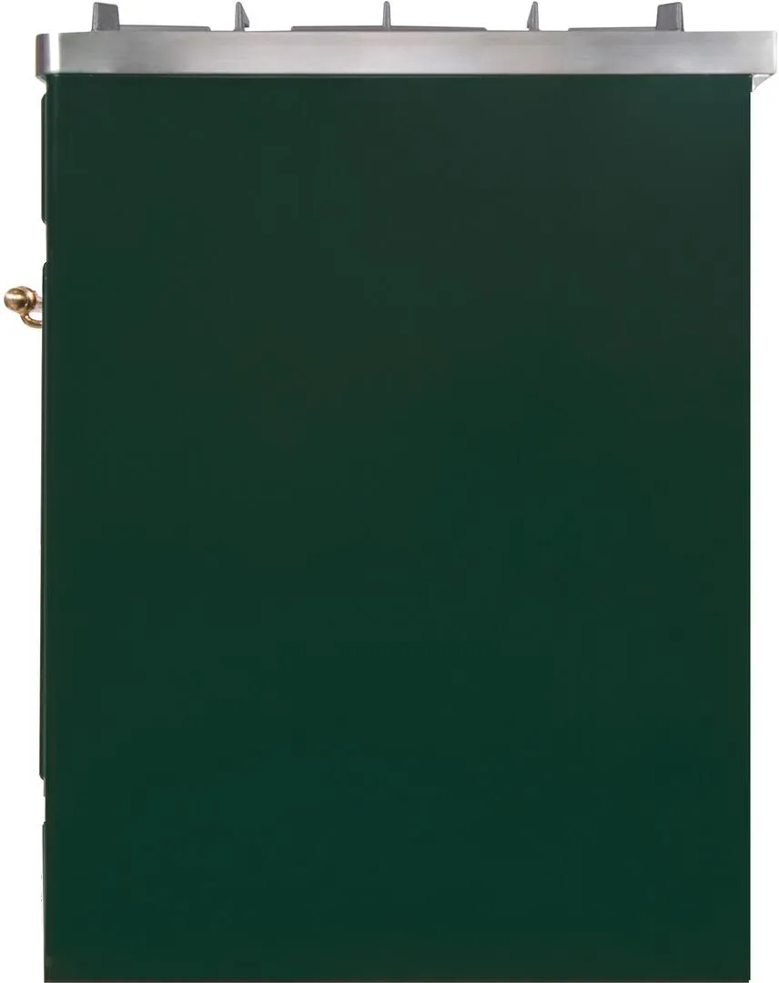 Ilve UM30DNE3EGG Majestic Ii 30 Inch Dual Fuel Natural Gas Freestanding Range In Emerald Green With Brass Trim