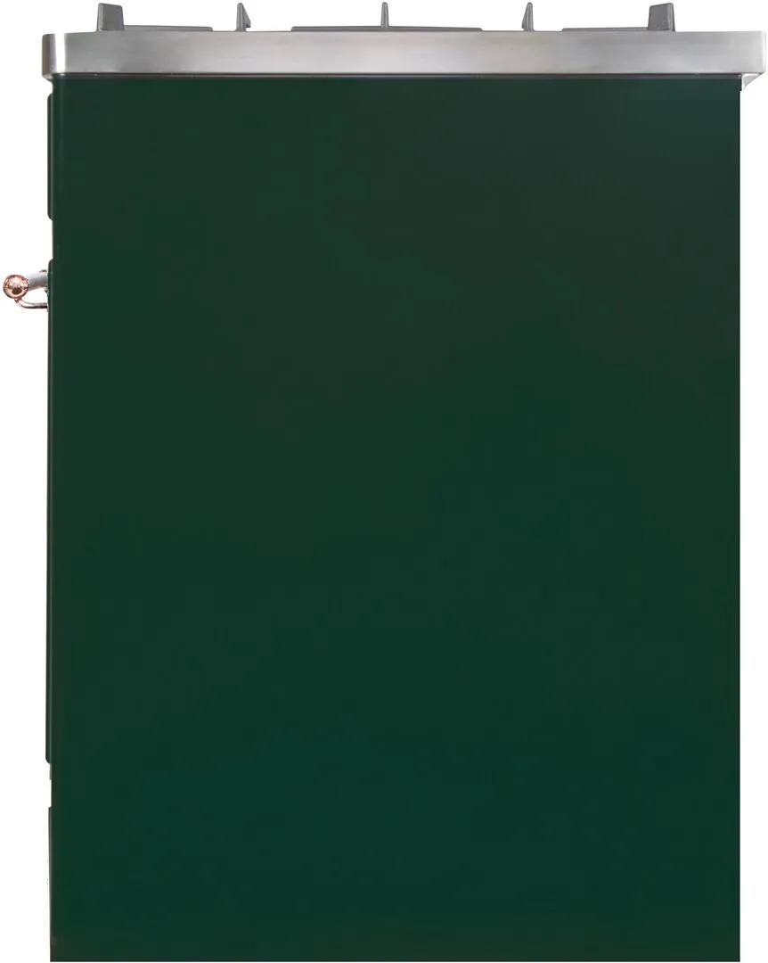 Ilve UM30DNE3EGPLP Majestic Ii 30 Inch Dual Fuel Liquid Propane Freestanding Range In Emerald Green With Copper Trim
