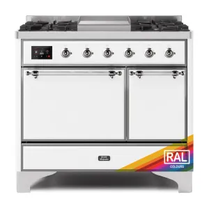 Ilve UMD10FDQNS3RAC Ilve Majestic Ii 40 Umd10Fdqns3Rac Freestanding Dual Fuel Range With 6 Sealed Burners Yes Double Oven With Solid Door In Ral Color With Chrome Knobs