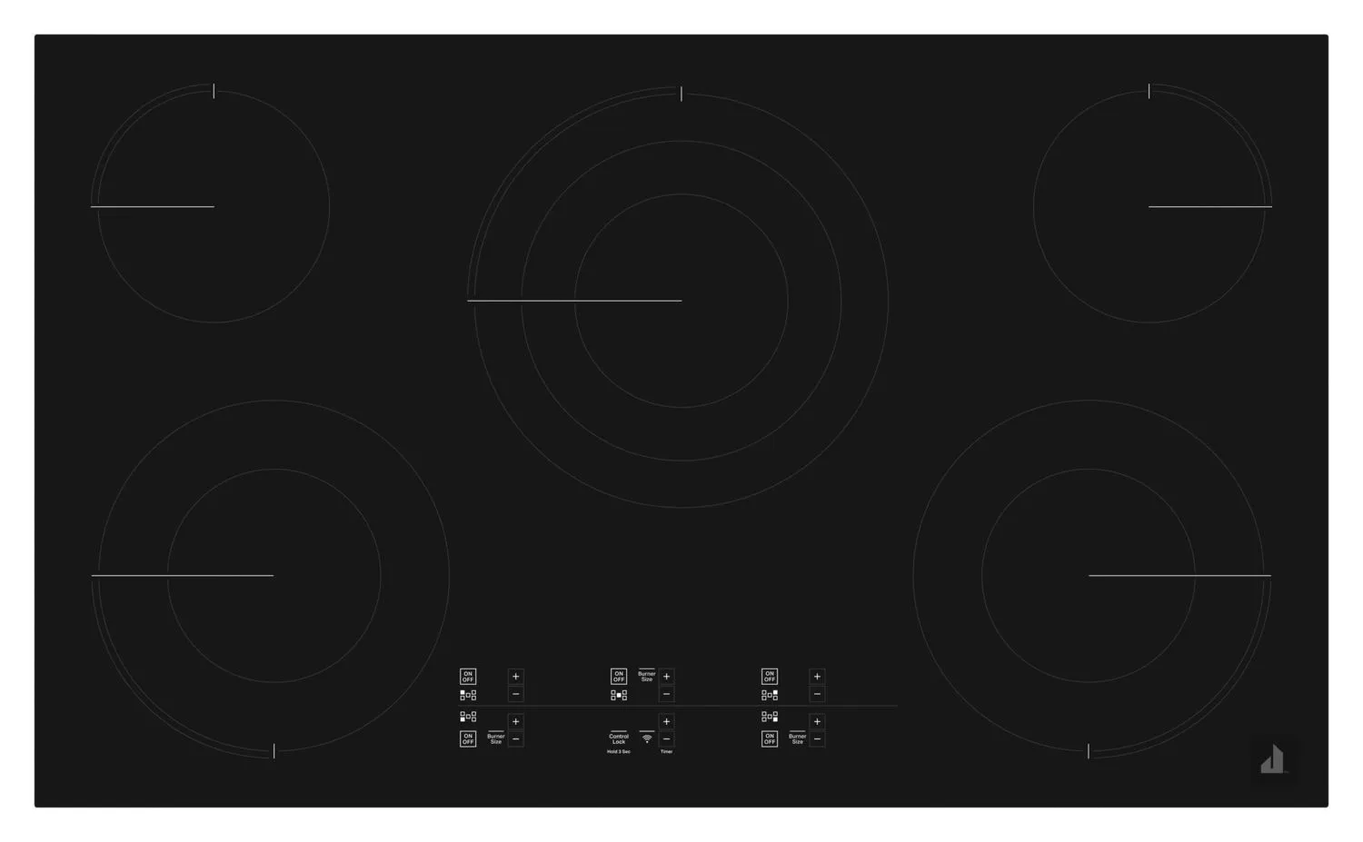 Jennair JEC4536HB Oblivian Glass 36 Electric Cooktop With Glass-Touch Electronic Controls Black