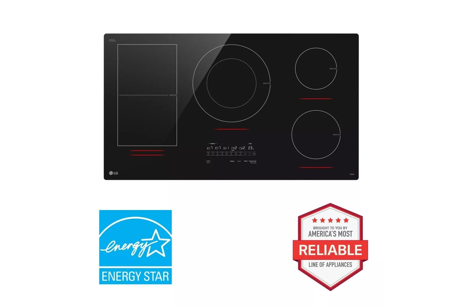 Lg CBIH3617BE 36 Smart Induction Cooktop With Ultraheat&#8482; 5.0Kw Element