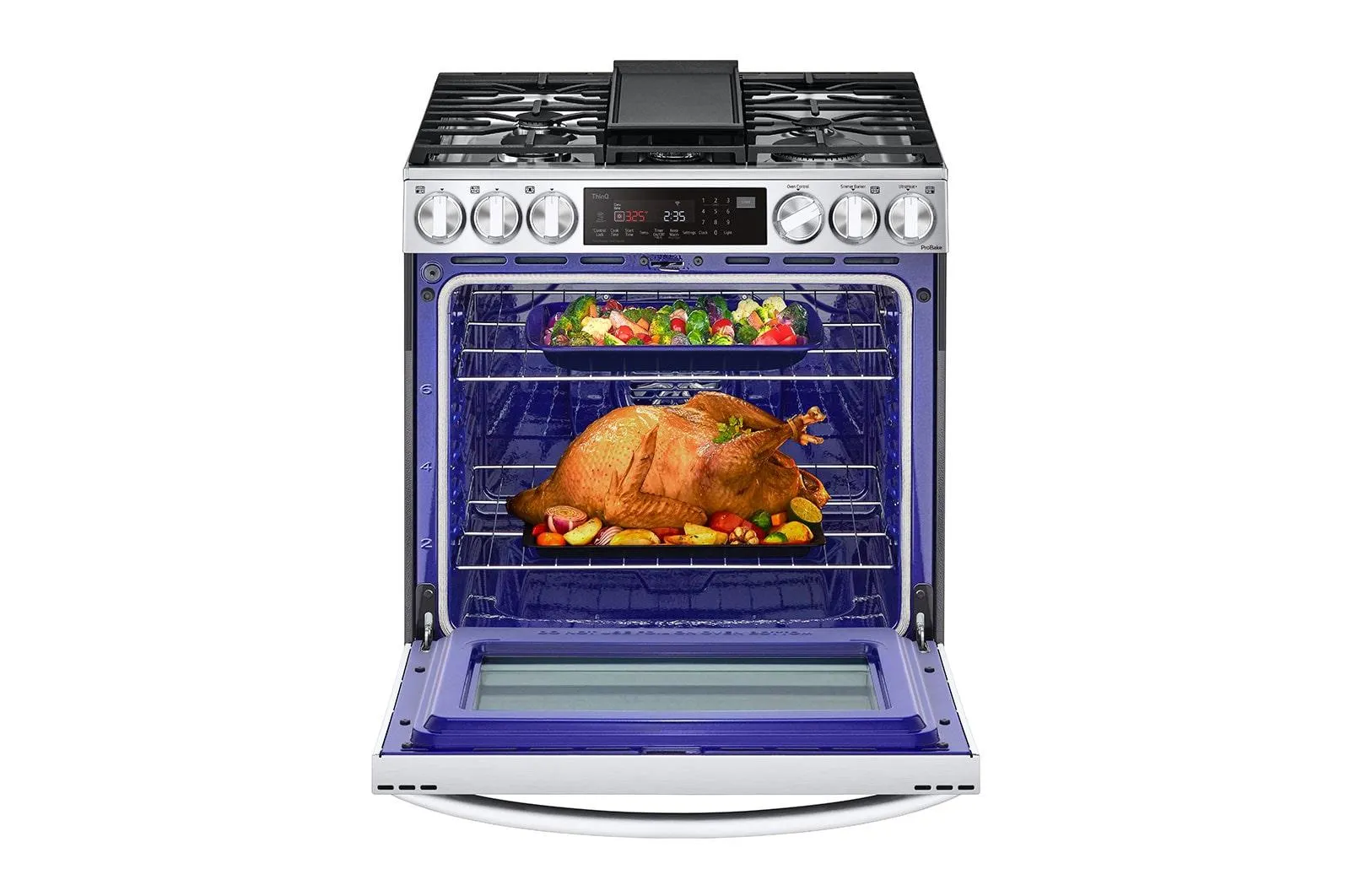 Lg LSDL6336F 6.3 Cu. Ft. Smart Wi-Fi Enabled Probake Convection Instaview Dual Fuel Slide-In Range With Air Fry
