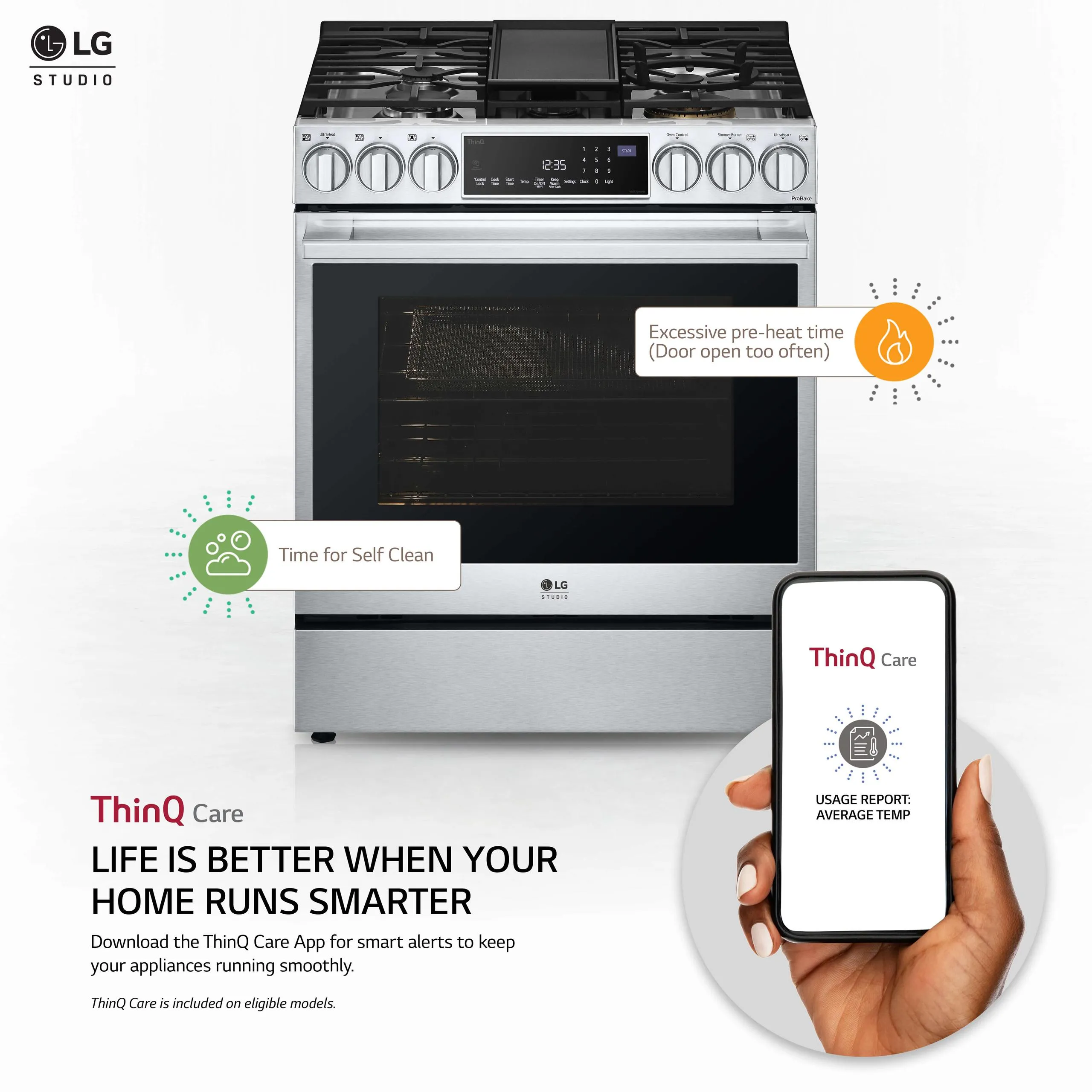 Lg LSDS6338F 6.3 Cu. Ft. Smart Wi-Fi Dual Fuel Slide-In Range With Probake Convection And Easyclean