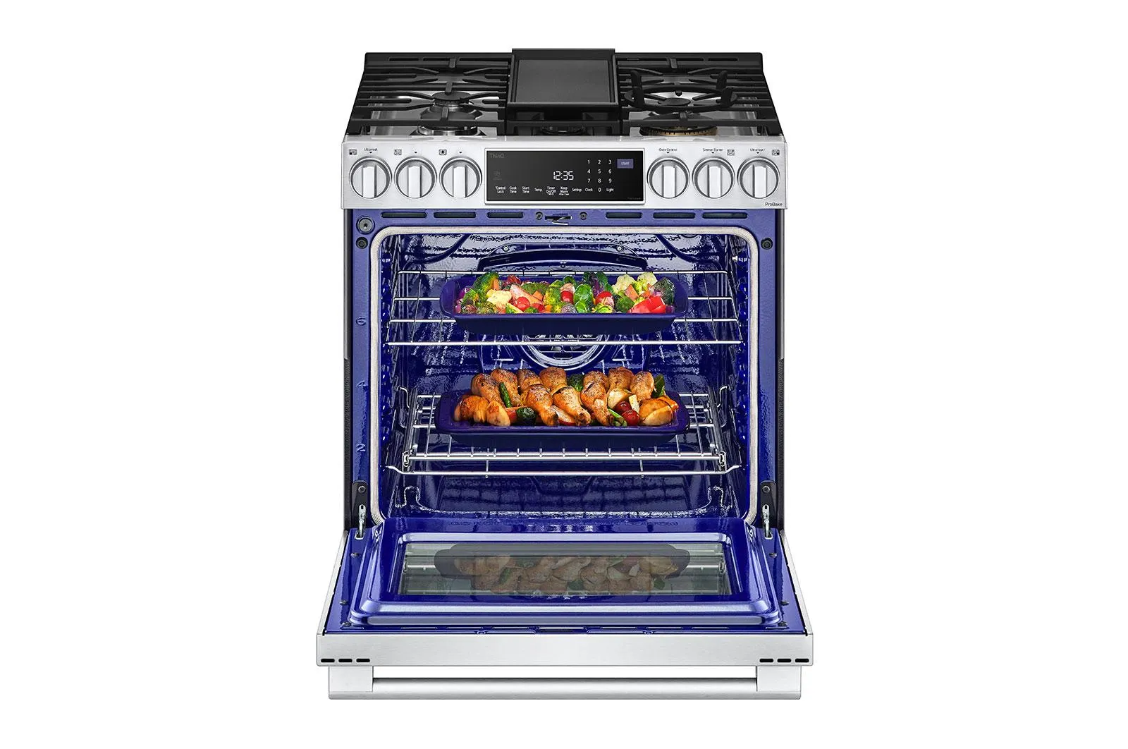 Lg LSDS6338F 6.3 Cu. Ft. Smart Wi-Fi Dual Fuel Slide-In Range With Probake Convection And Easyclean