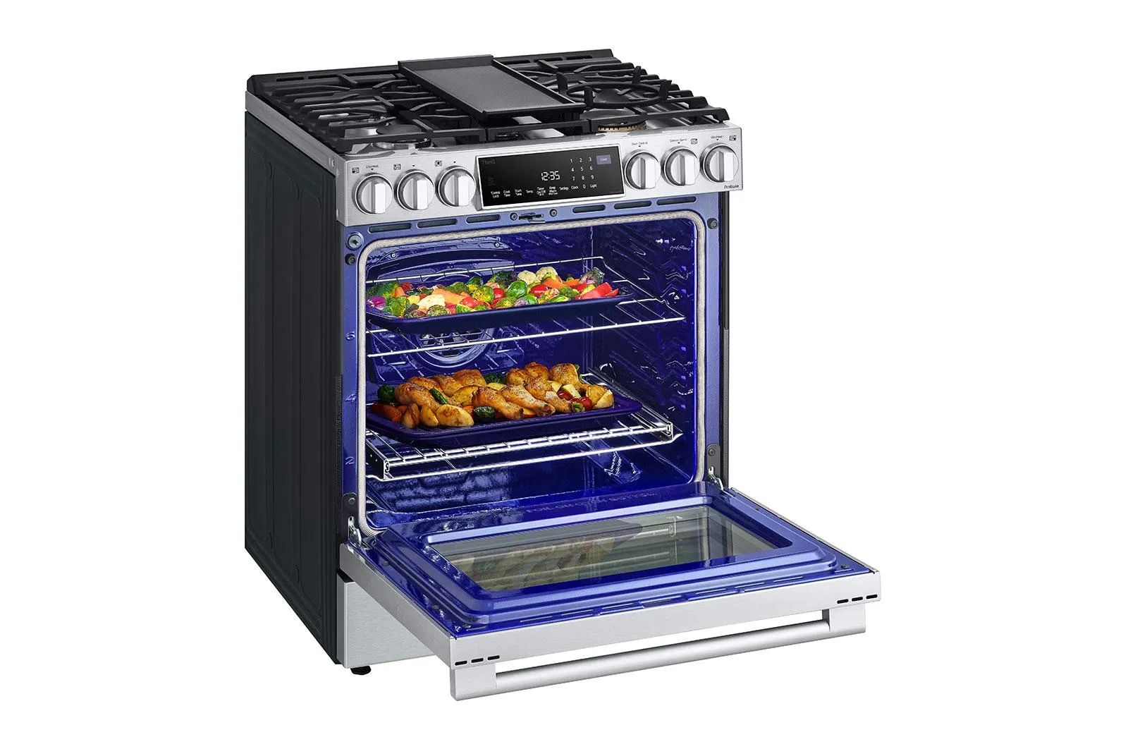 Lg LSDS6338F 6.3 Cu. Ft. Smart Wi-Fi Dual Fuel Slide-In Range With Probake Convection And Easyclean