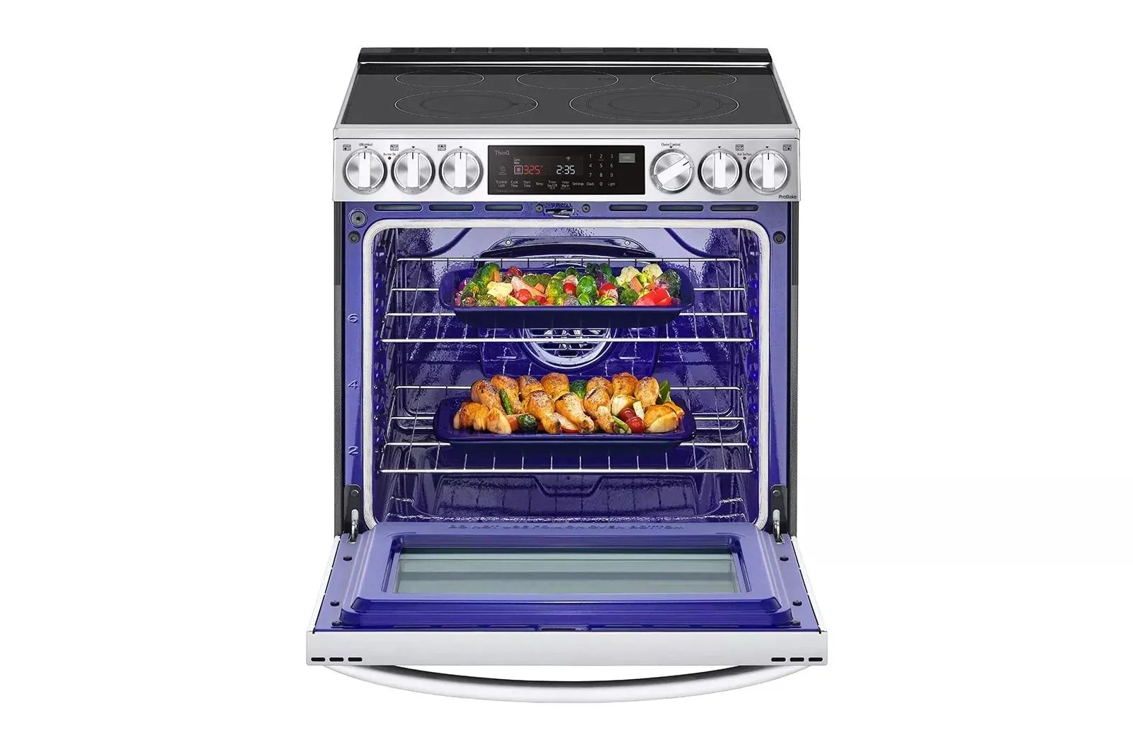 Lg LSEL6335FE 6.3 Cu Ft. Smart Wi-Fi Enabled Probake Convection Instaview Electric Slide-In Range With Air Fry