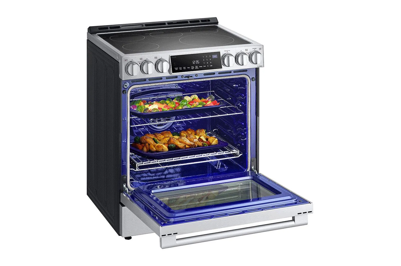 Lg LSES6338F Lg Studio 6.3 Cu. Ft. Instaview Electric Slide-In Range With Probake Convection And Air Fry