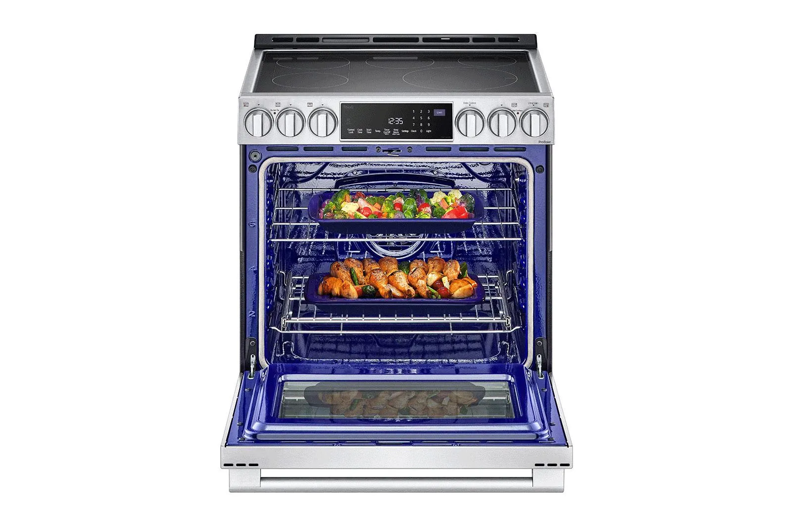 Lg LSES6338F Lg Studio 6.3 Cu. Ft. Instaview Electric Slide-In Range With Probake Convection And Air Fry