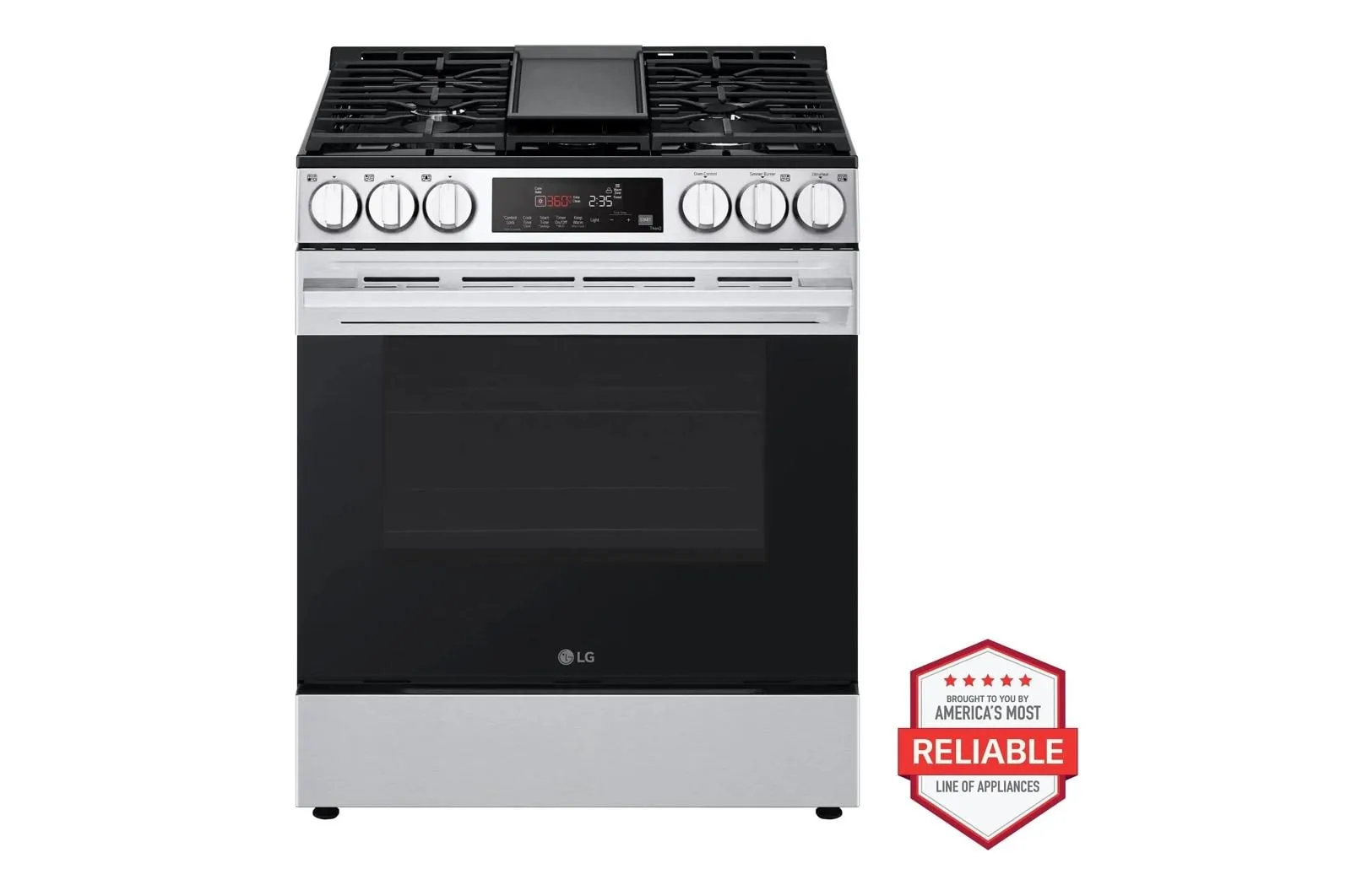 Lg LSGL5833X 5.8 Cu. Ft. Smart Gas Slide-In Range With Convection. Air Fry And Easyclean