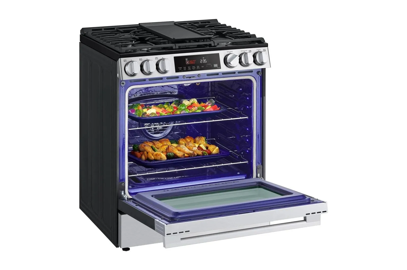 Lg LSGL5833X 5.8 Cu. Ft. Smart Gas Slide-In Range With Convection. Air Fry And Easyclean