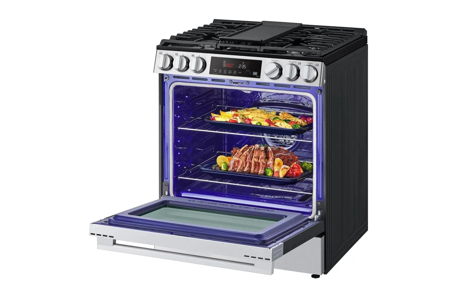 Lg LSGL5833X 5.8 Cu. Ft. Smart Gas Slide-In Range With Convection. Air Fry And Easyclean