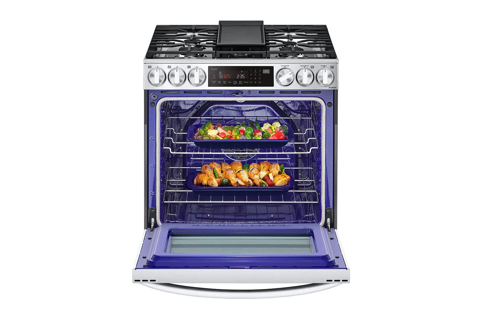 Lg LSGL6335F 6.3 Cu Ft. Smart Wi-Fi Enabled Probake Convection Instaview Gas Slide-In Range With Air Fry