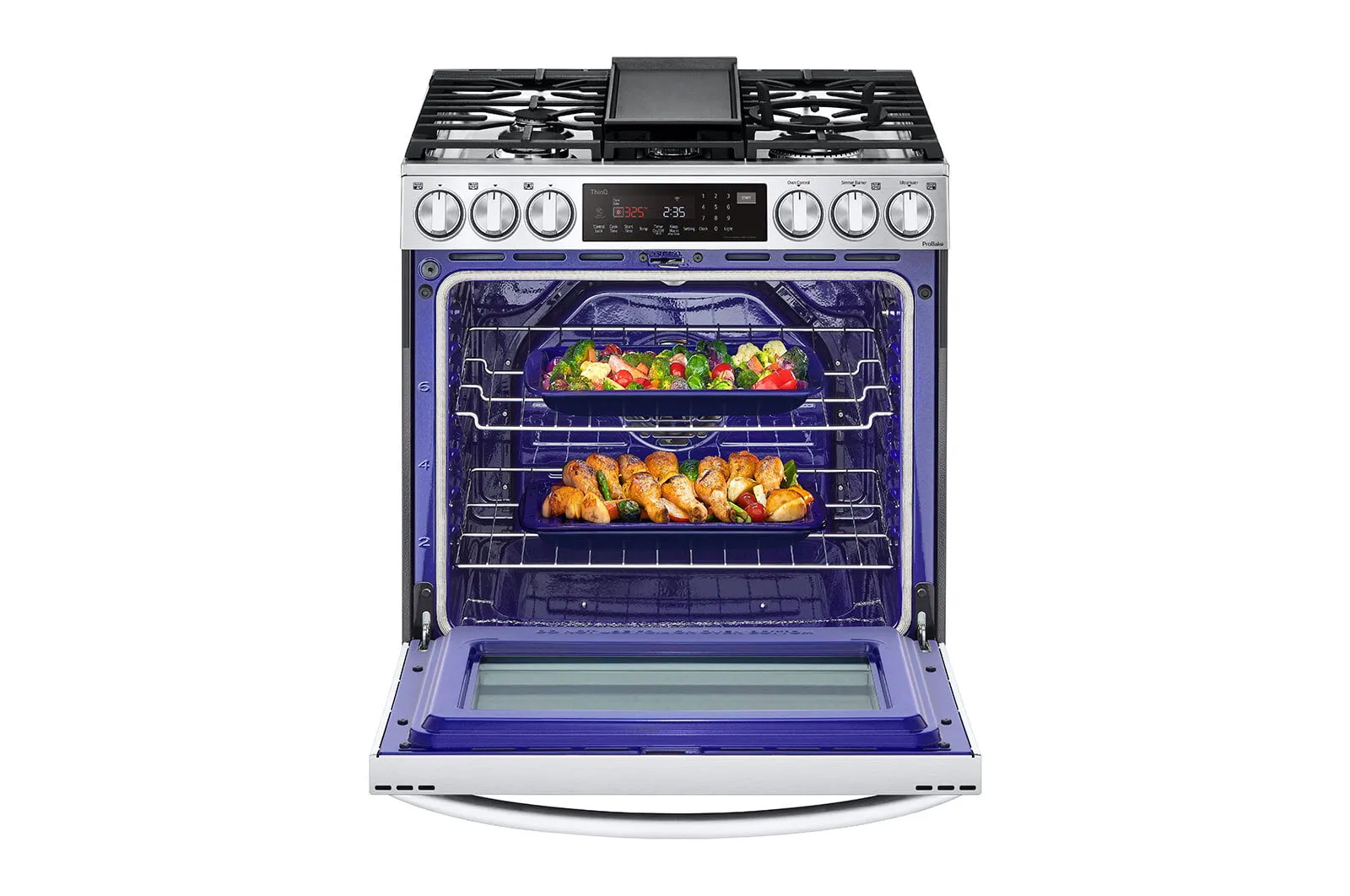Lg LSGL6337F 6.3 Cu Ft. Smart Wi-Fi Enabled Probake Convection Instaview Gas Slide-In Range With Air Fry